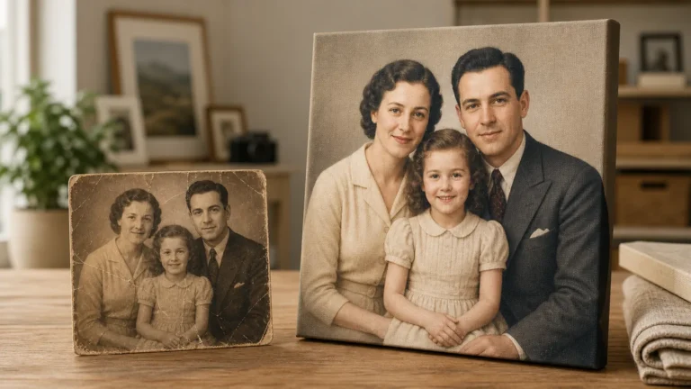 AI Photo Restoration in Calgary: Turn Old Family Photos Into Canvas Prints