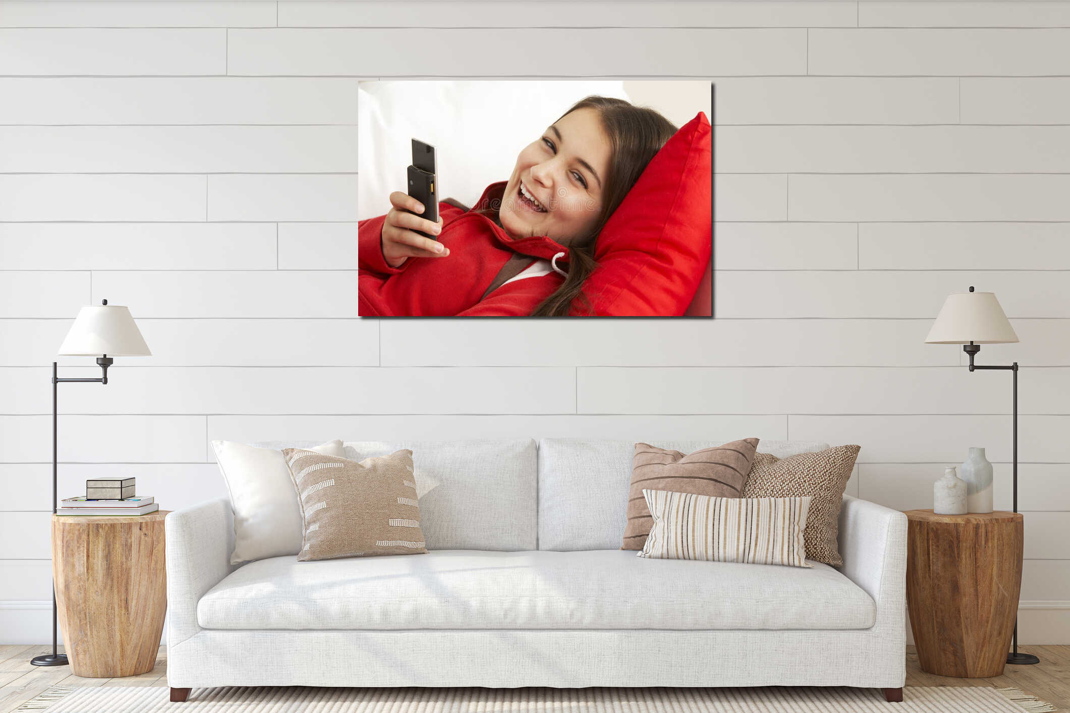 Canvas hanging interior mockup