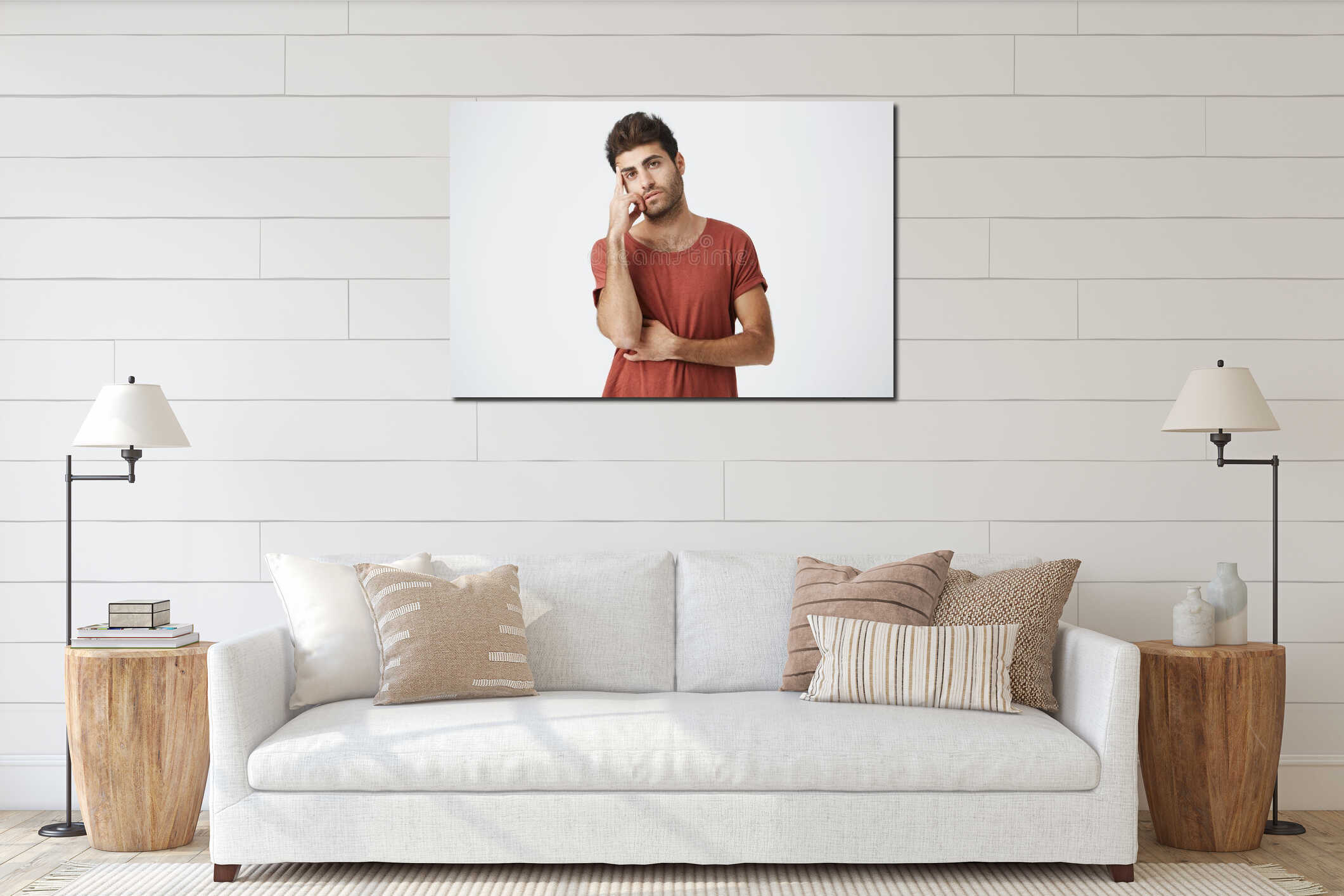 Canvas hanging interior mockup