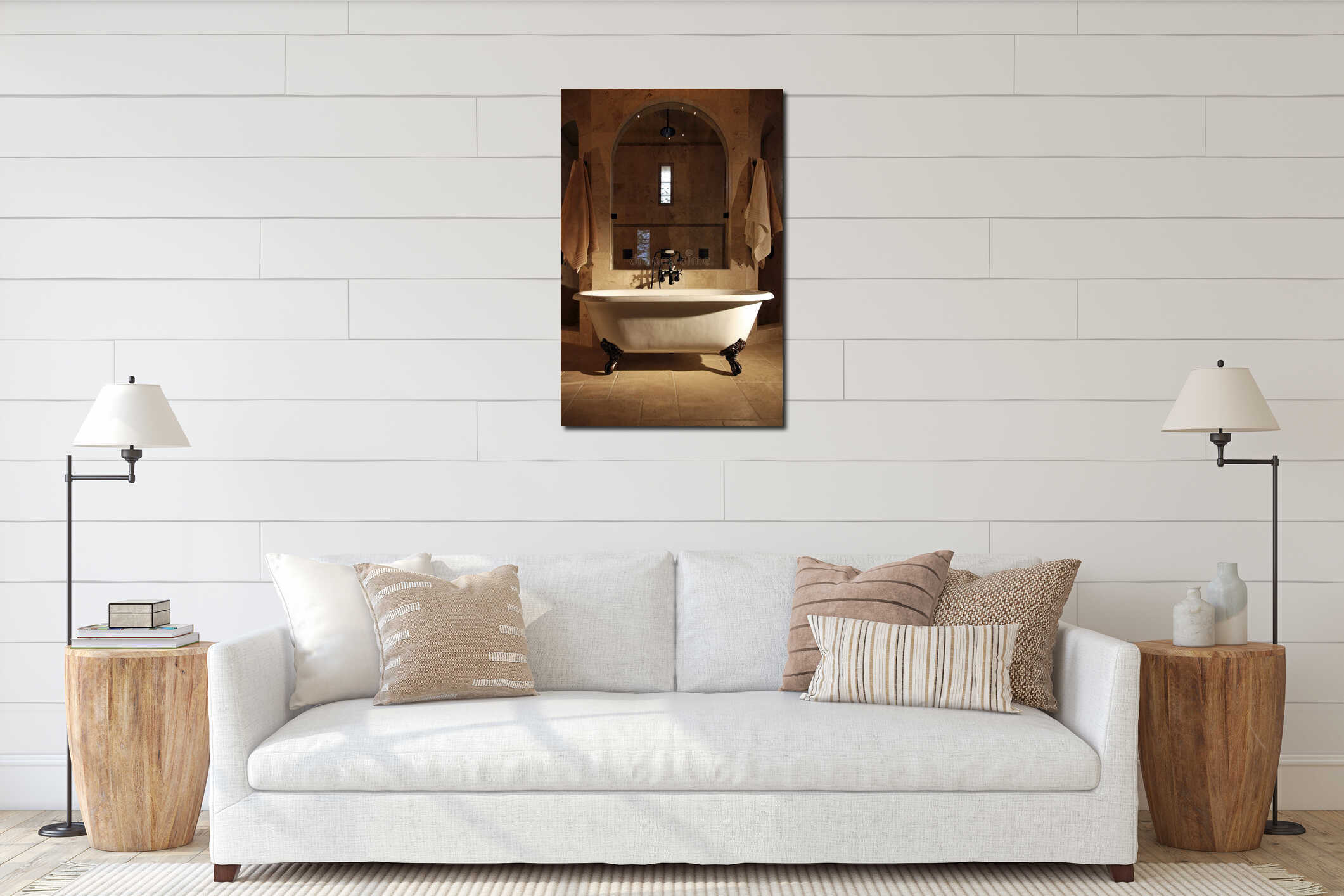Canvas hanging interior mockup