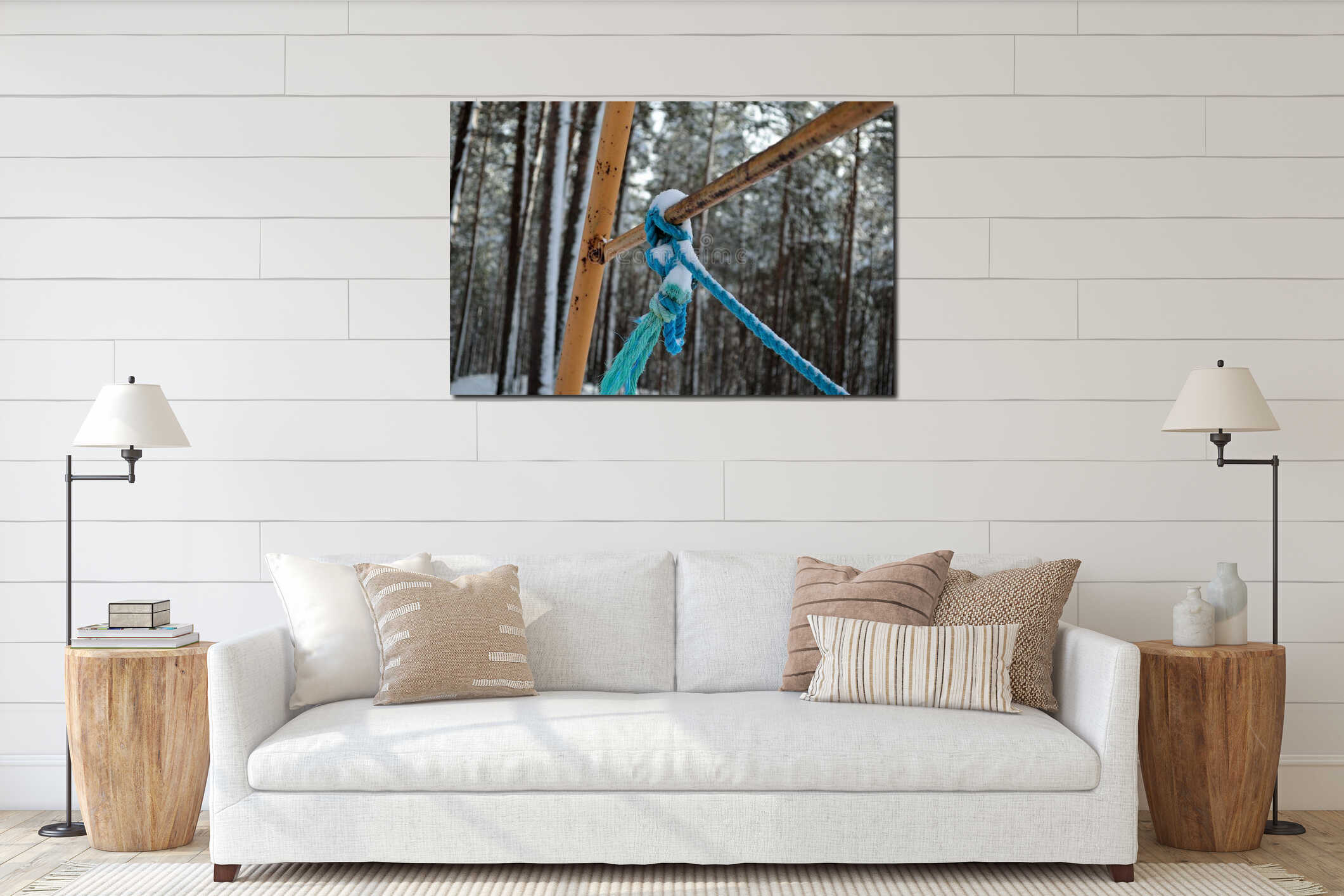 Canvas hanging interior mockup