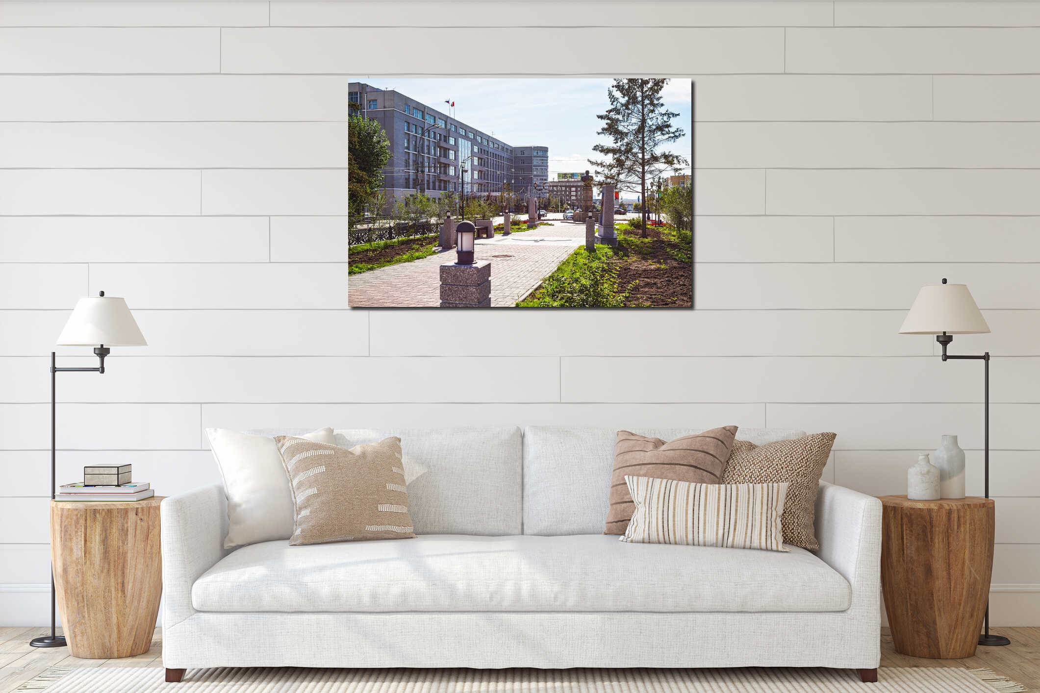 Canvas hanging interior mockup