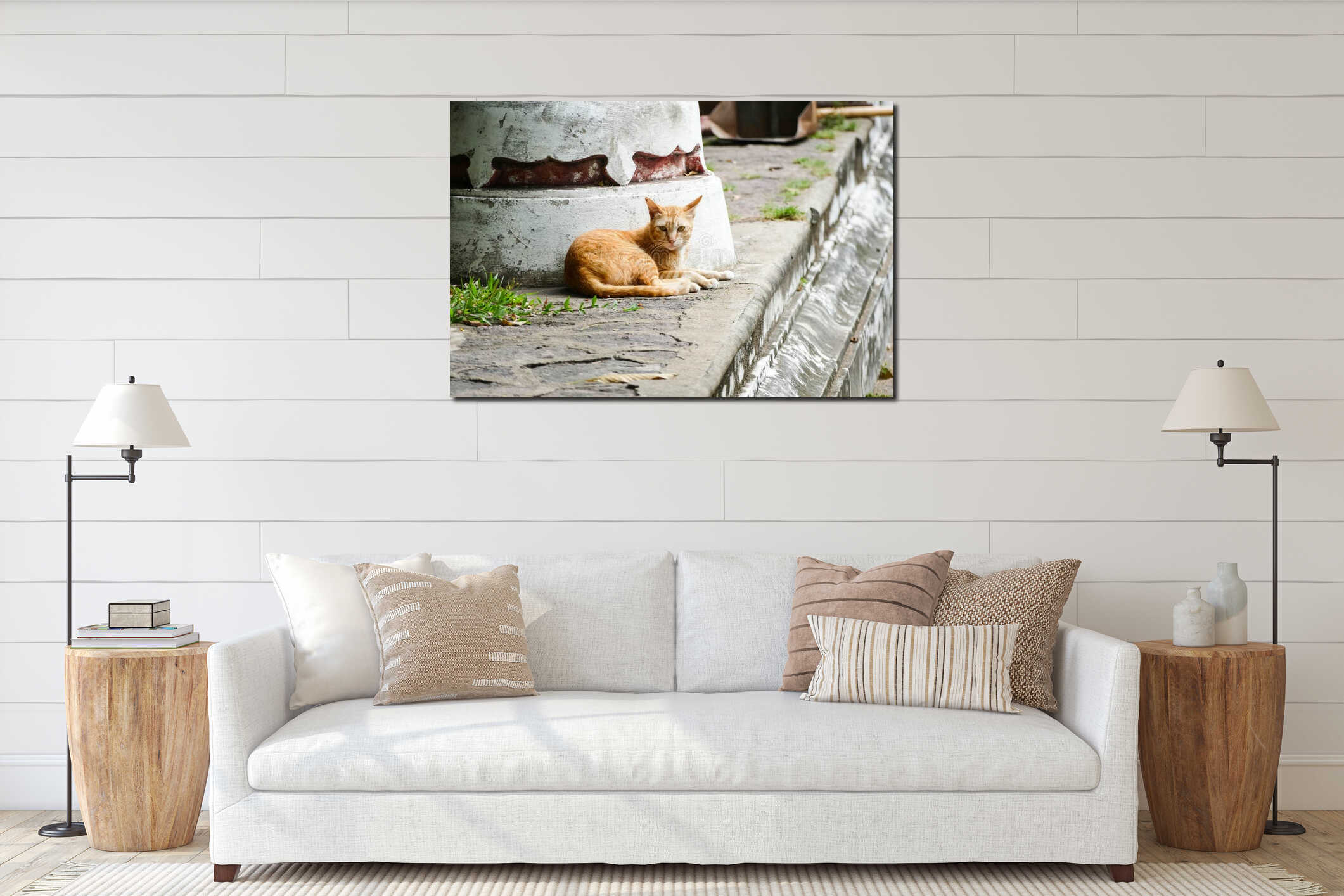 Canvas hanging interior mockup