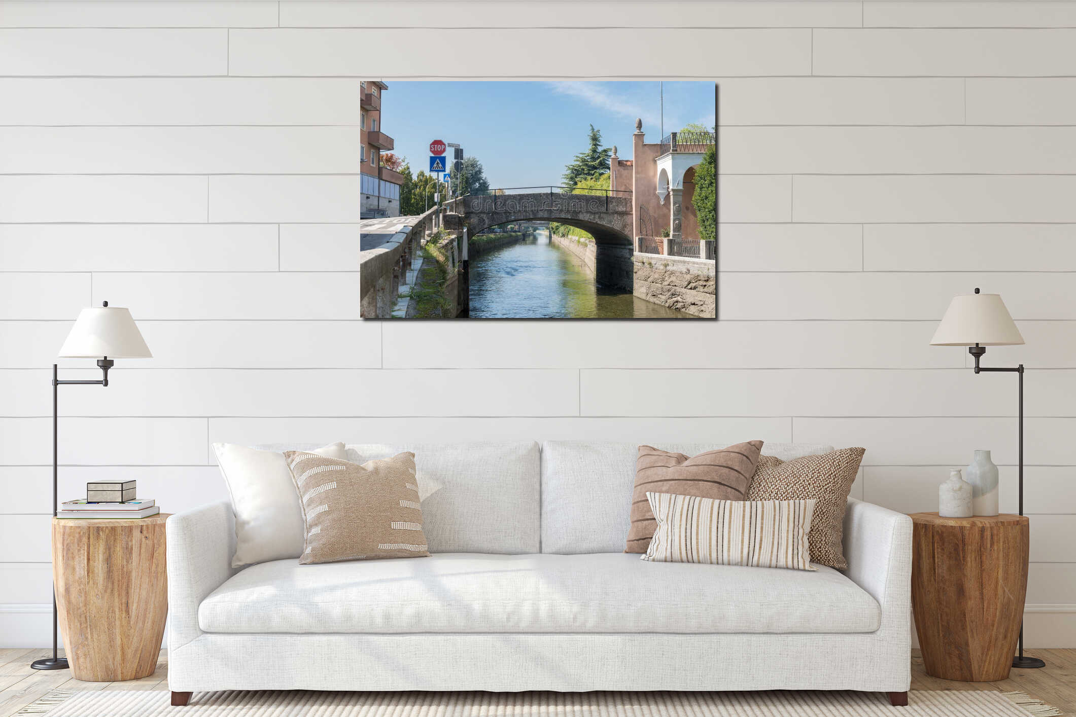 Canvas hanging interior mockup