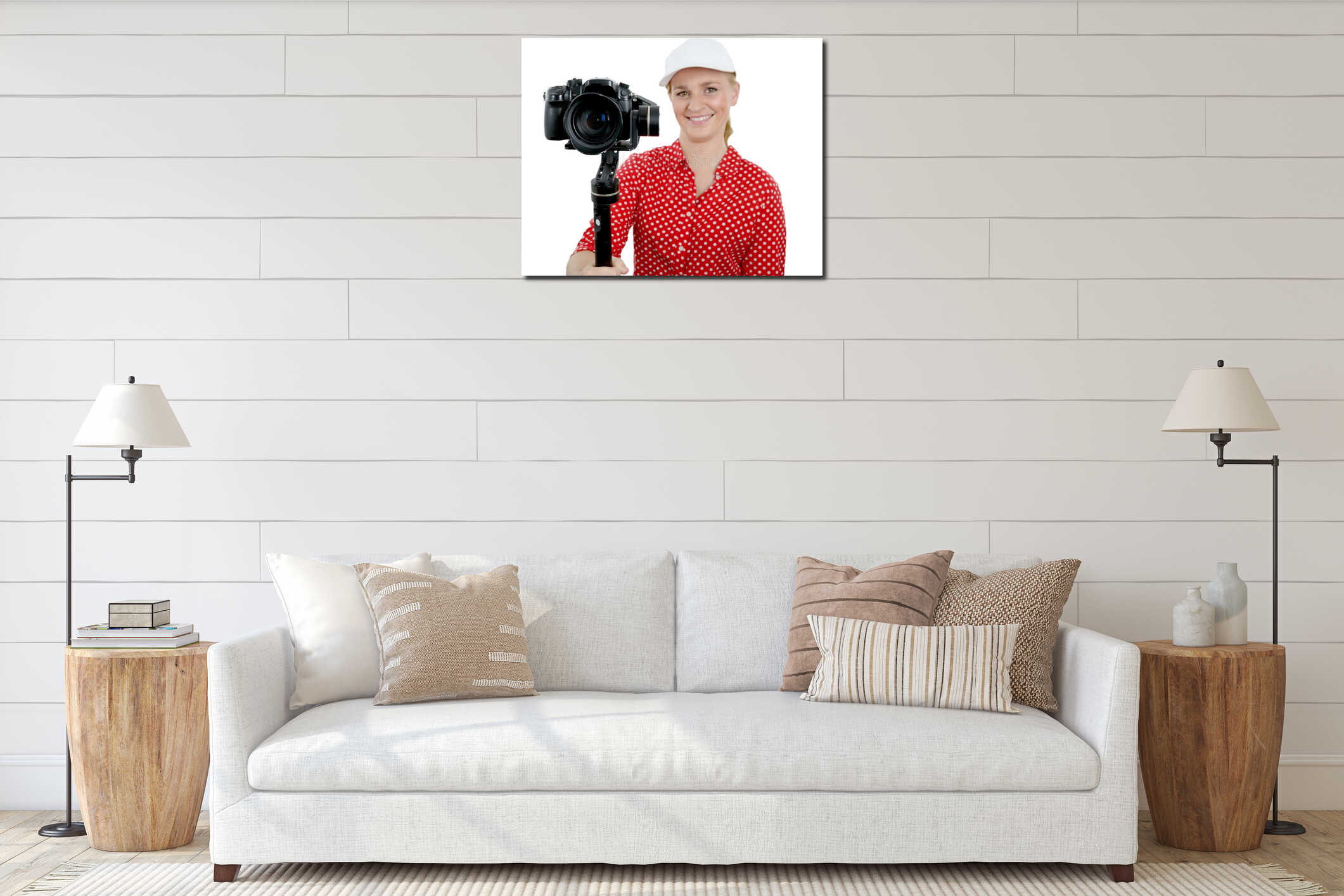 Canvas hanging interior mockup