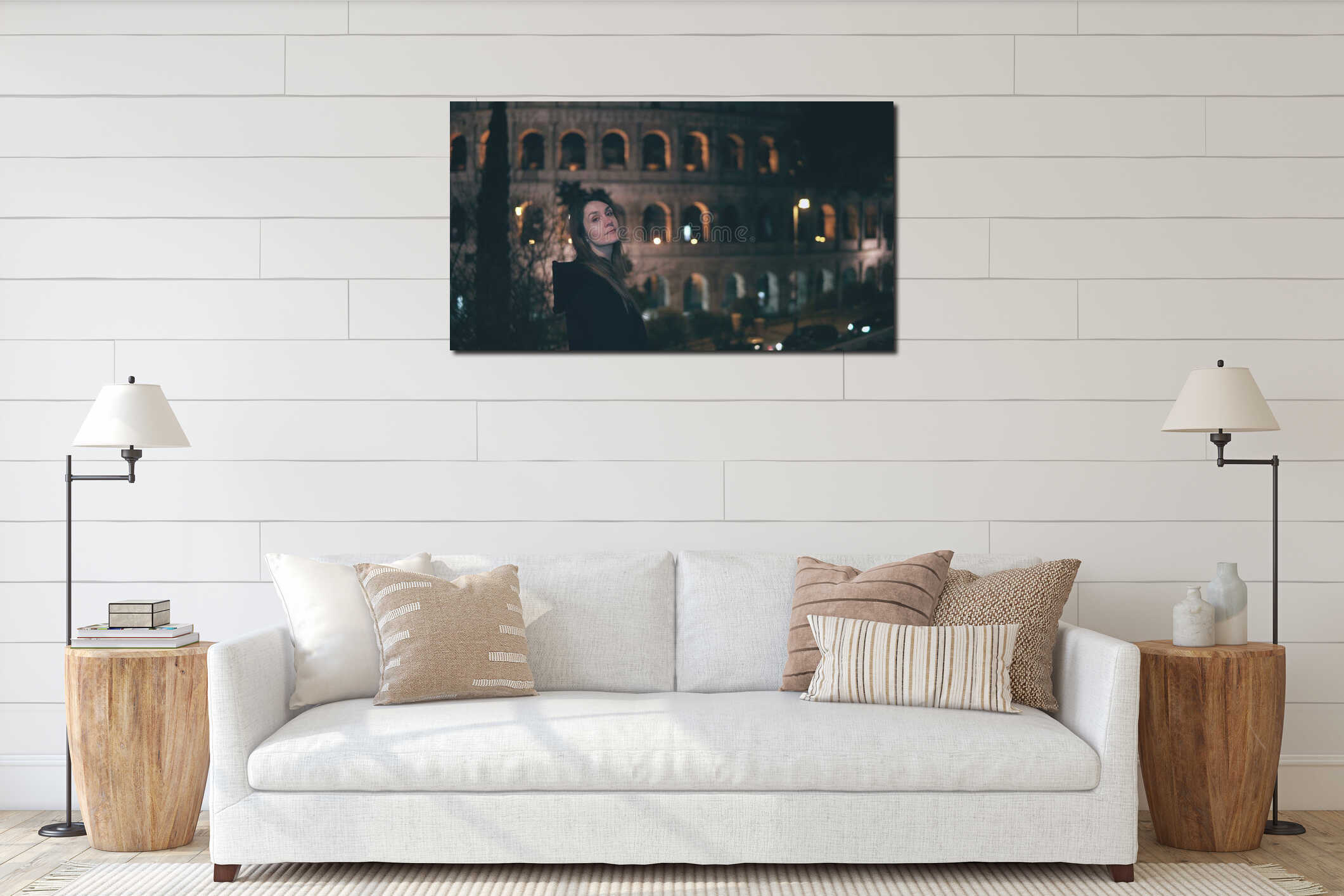 Canvas hanging interior mockup