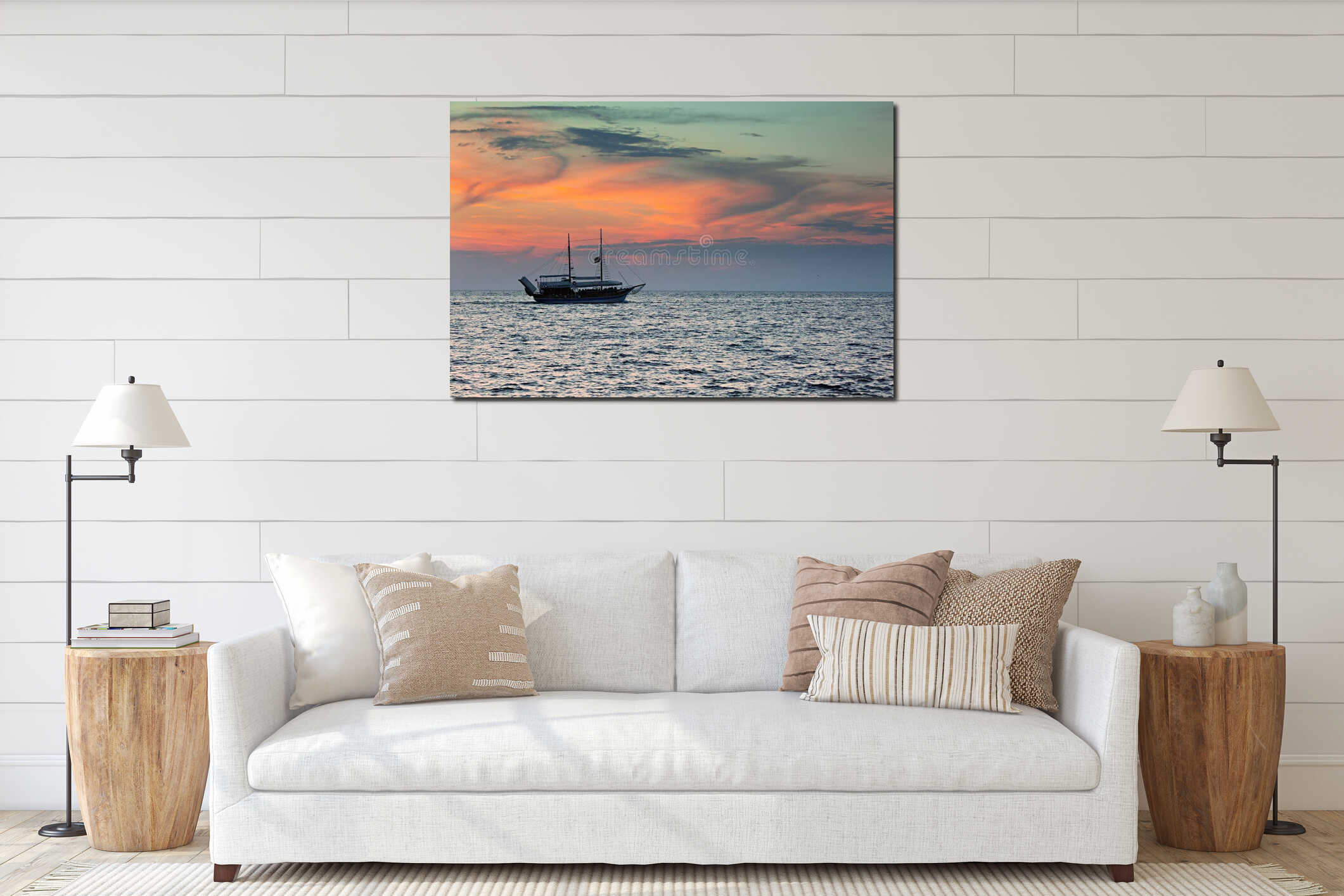 Canvas hanging interior mockup