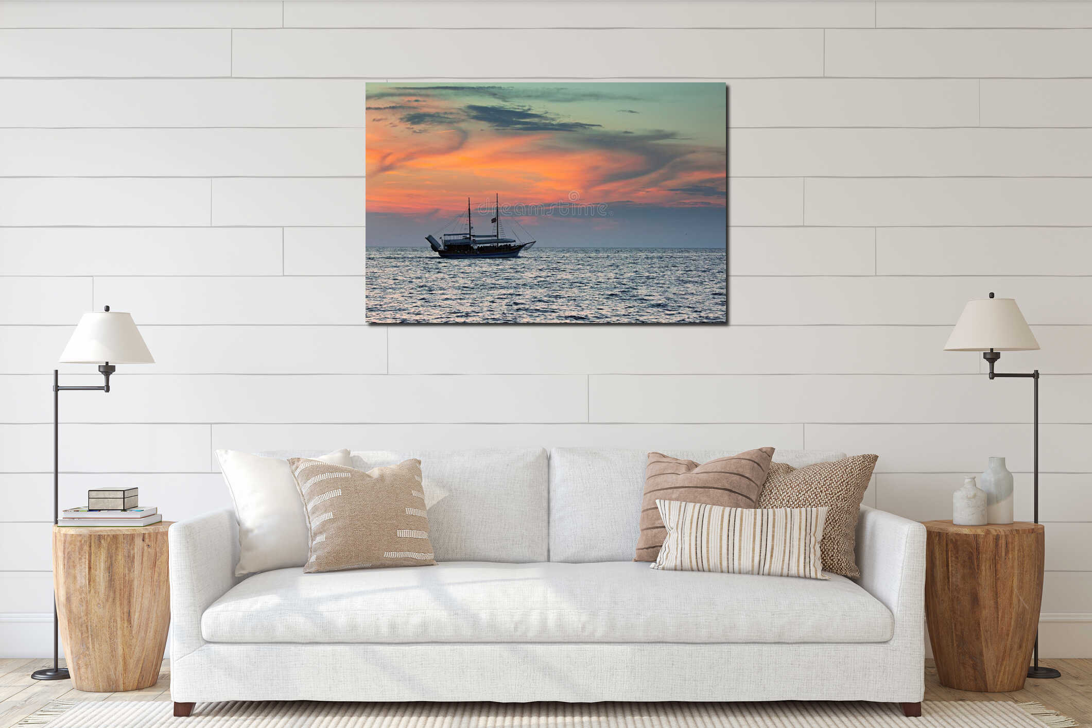 Canvas hanging interior mockup