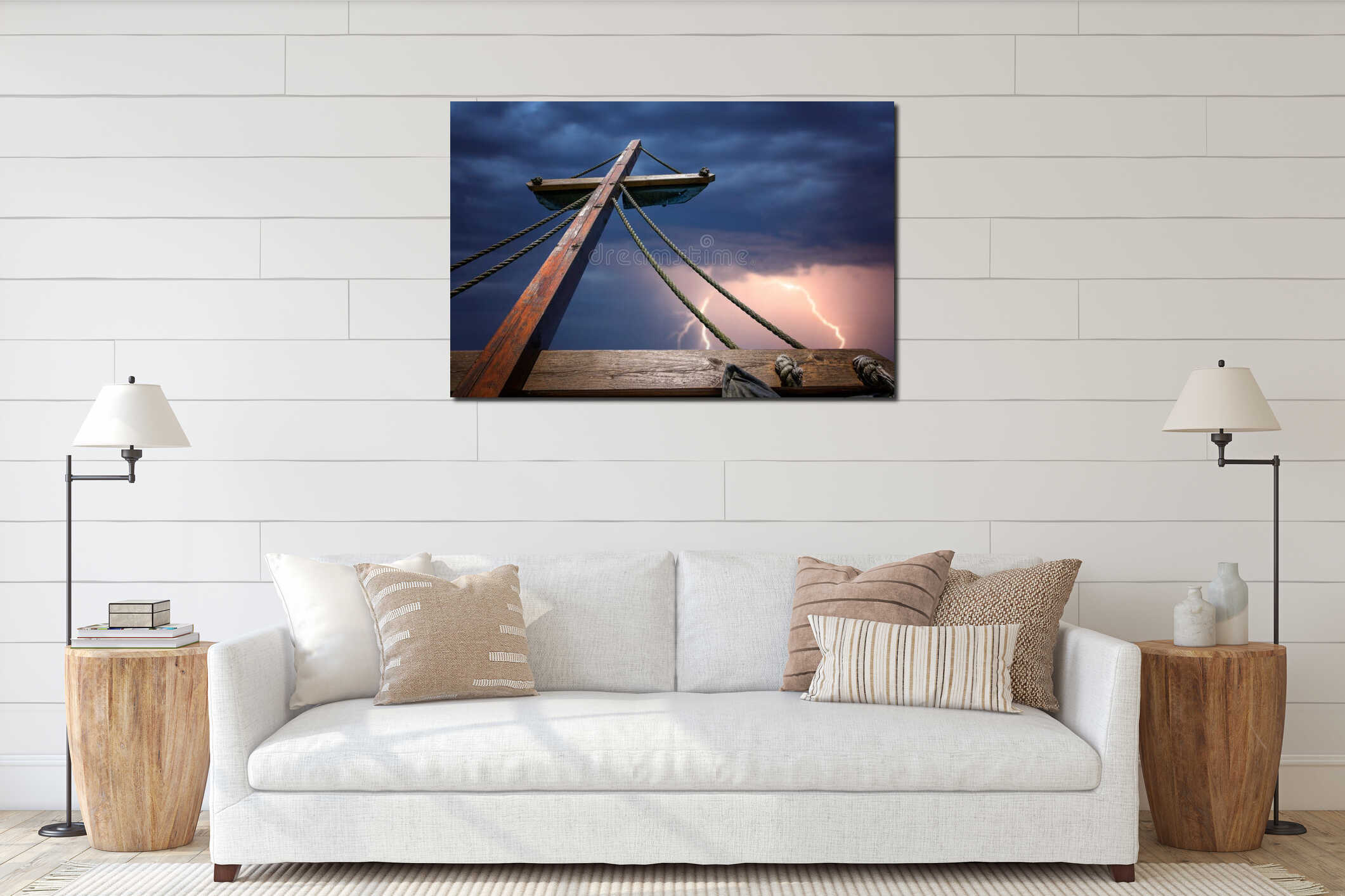 Canvas hanging interior mockup