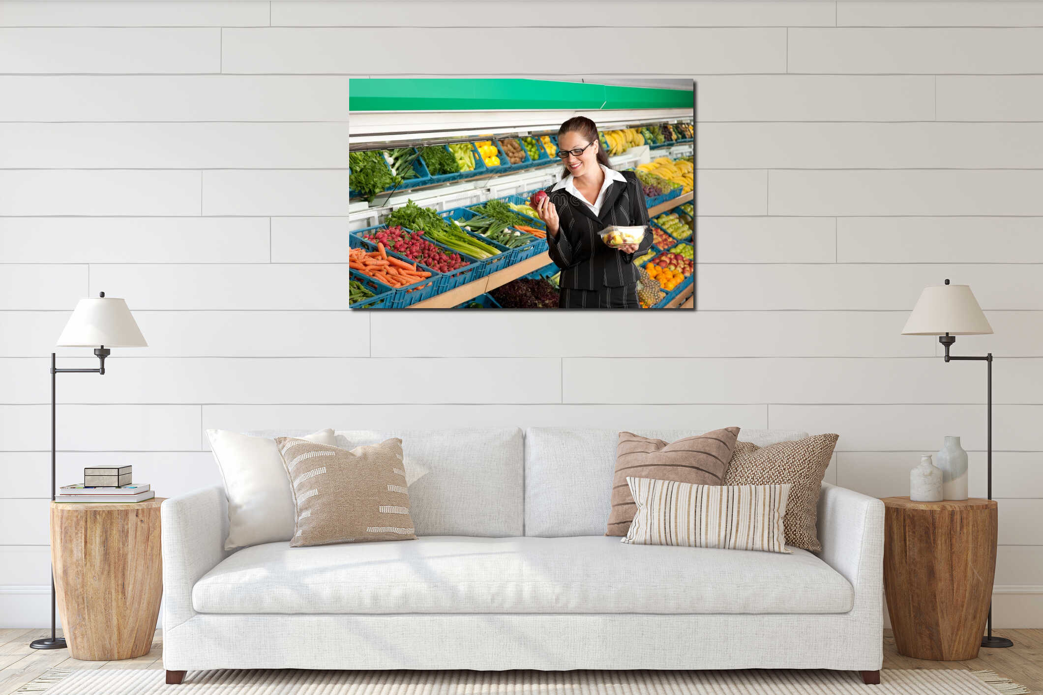 Canvas hanging interior mockup