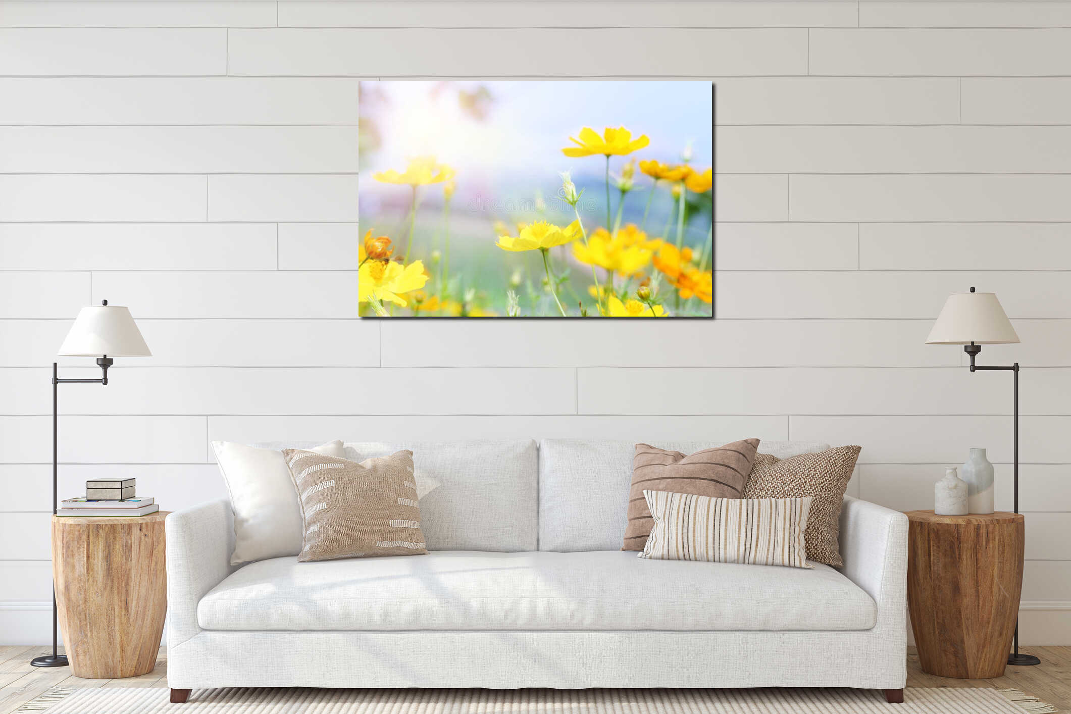 Canvas hanging interior mockup