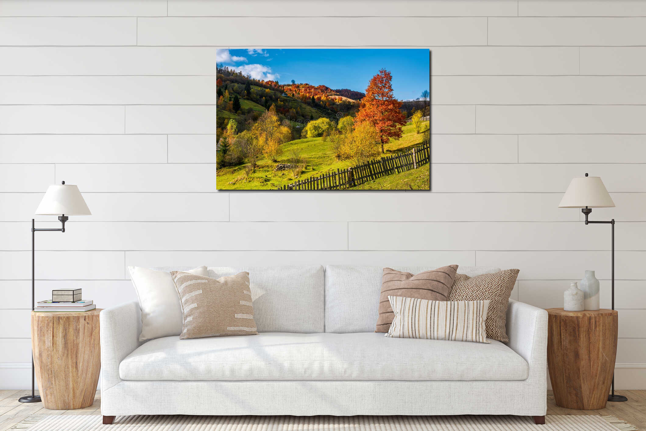 Canvas hanging interior mockup