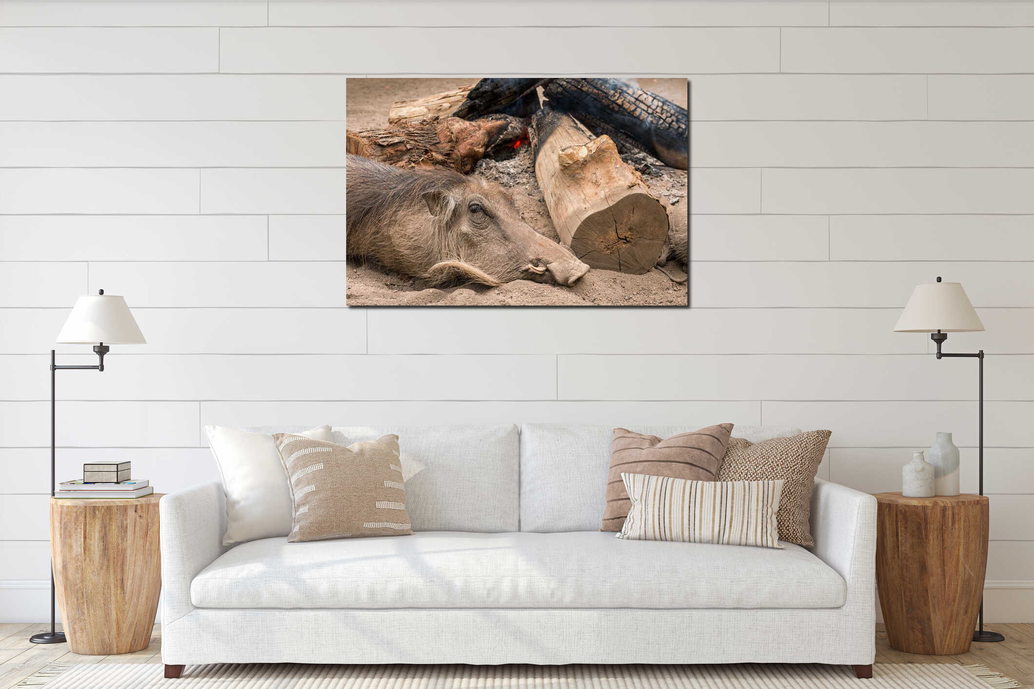 Canvas hanging interior mockup