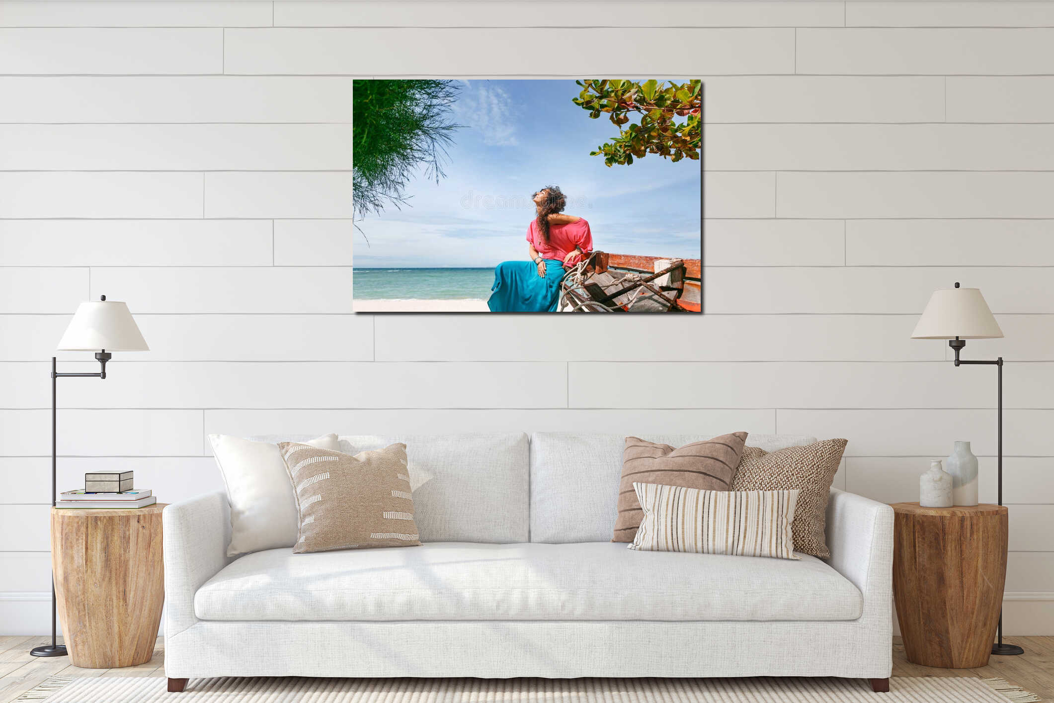 Canvas hanging interior mockup