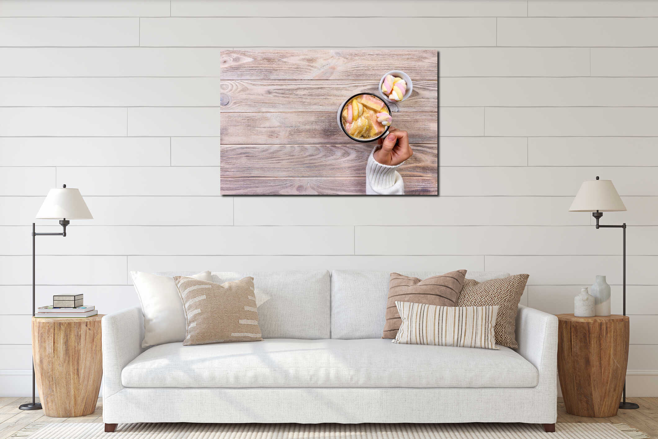 Canvas hanging interior mockup