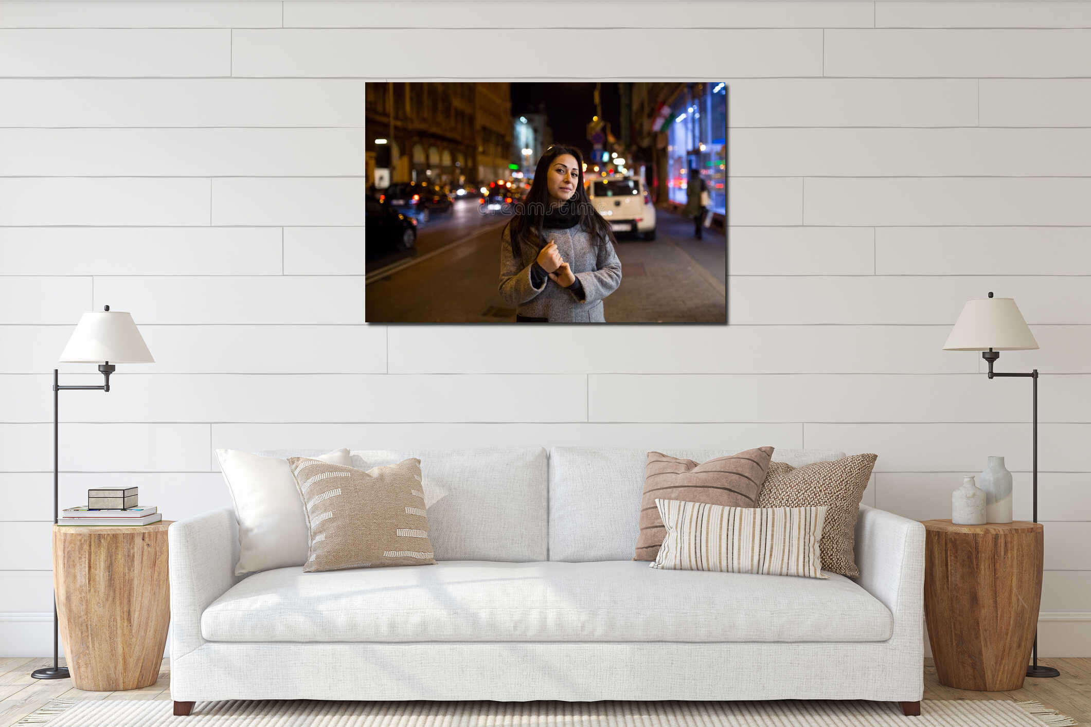 Canvas hanging interior mockup