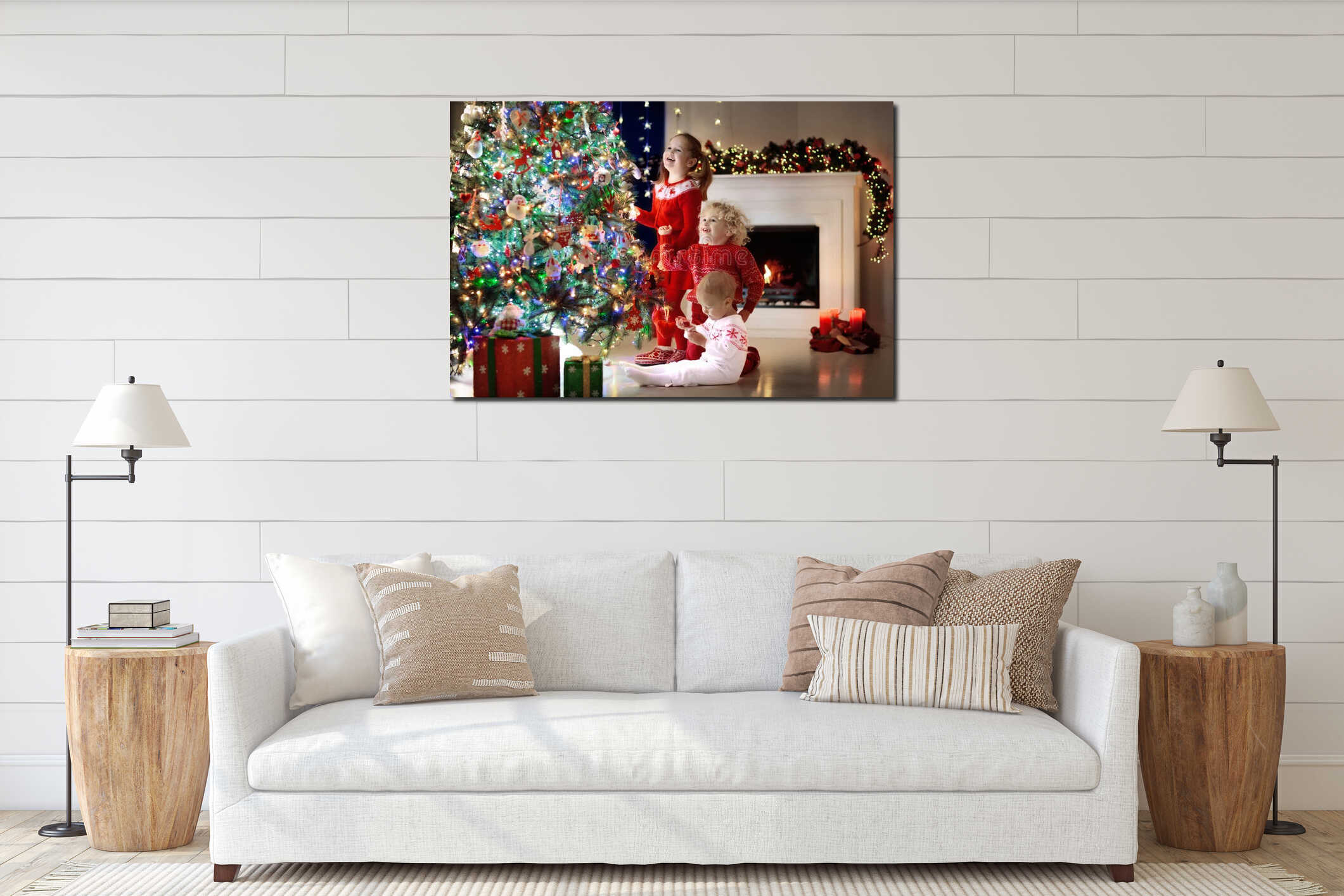 Canvas hanging interior mockup