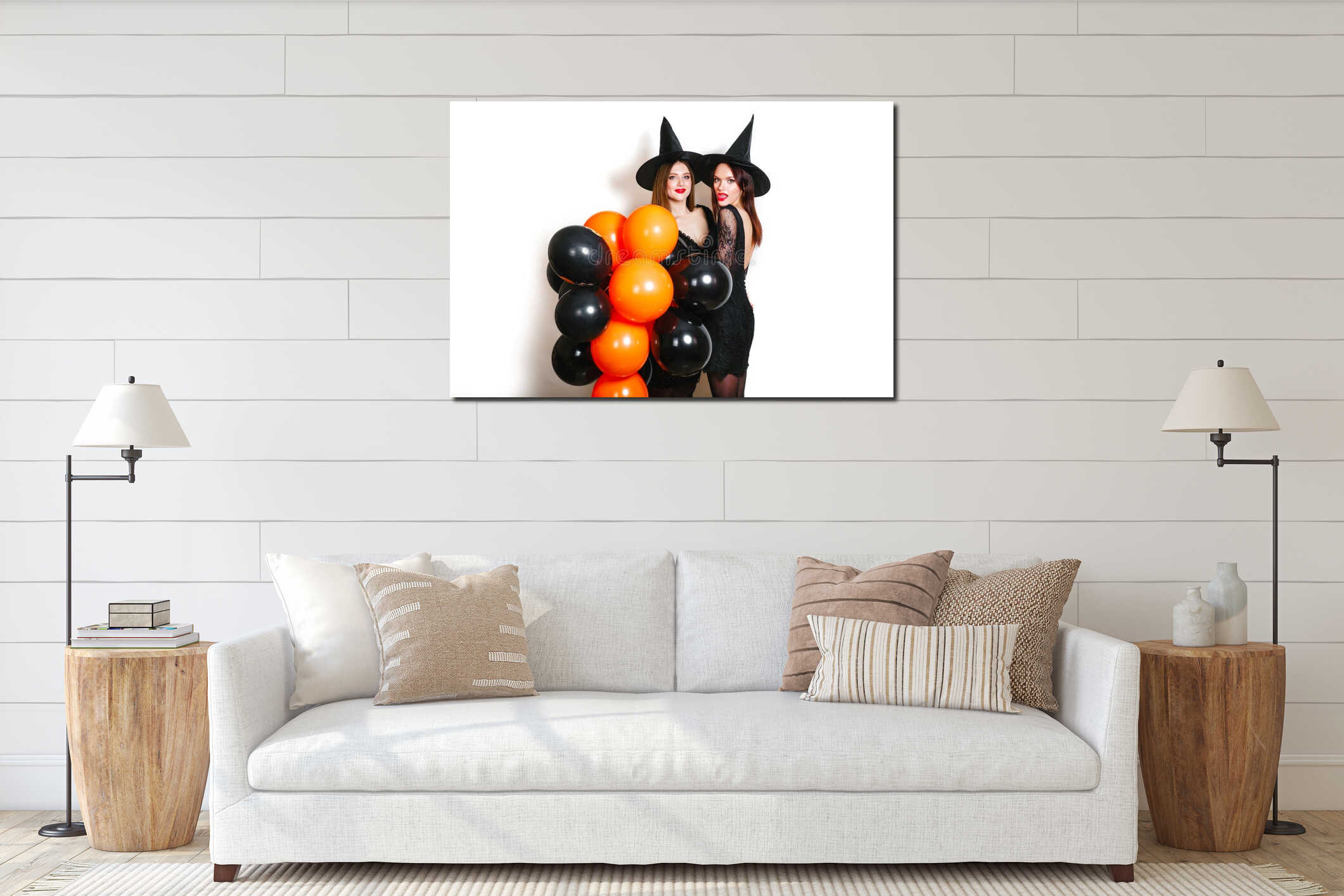 Canvas hanging interior mockup