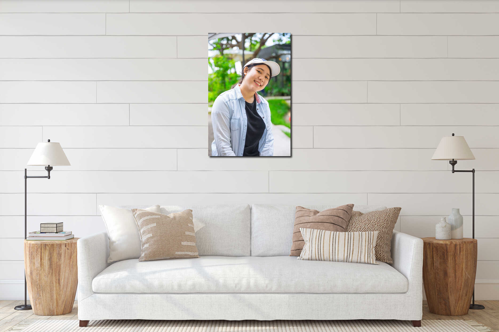 Canvas hanging interior mockup