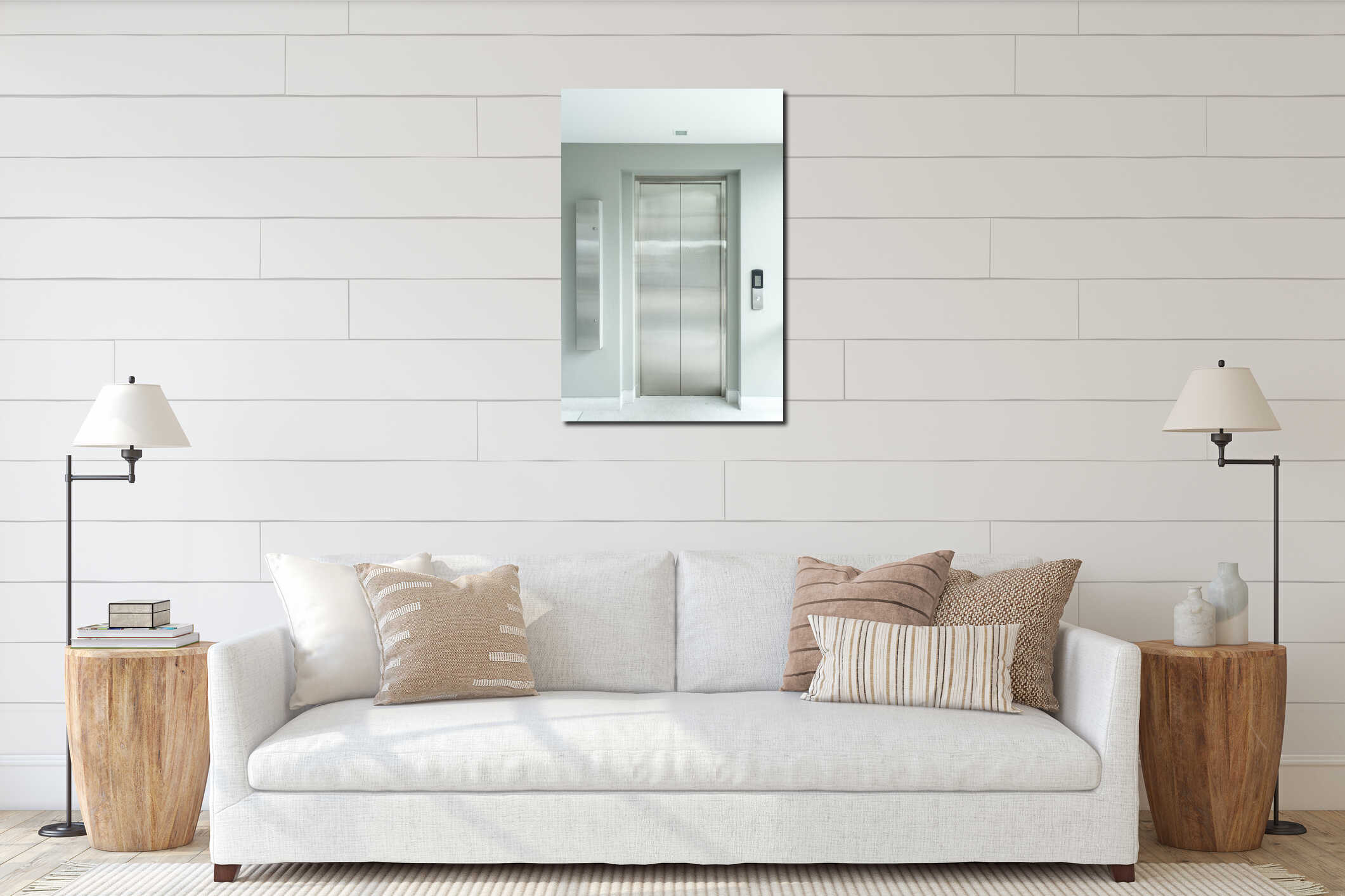 Canvas hanging interior mockup