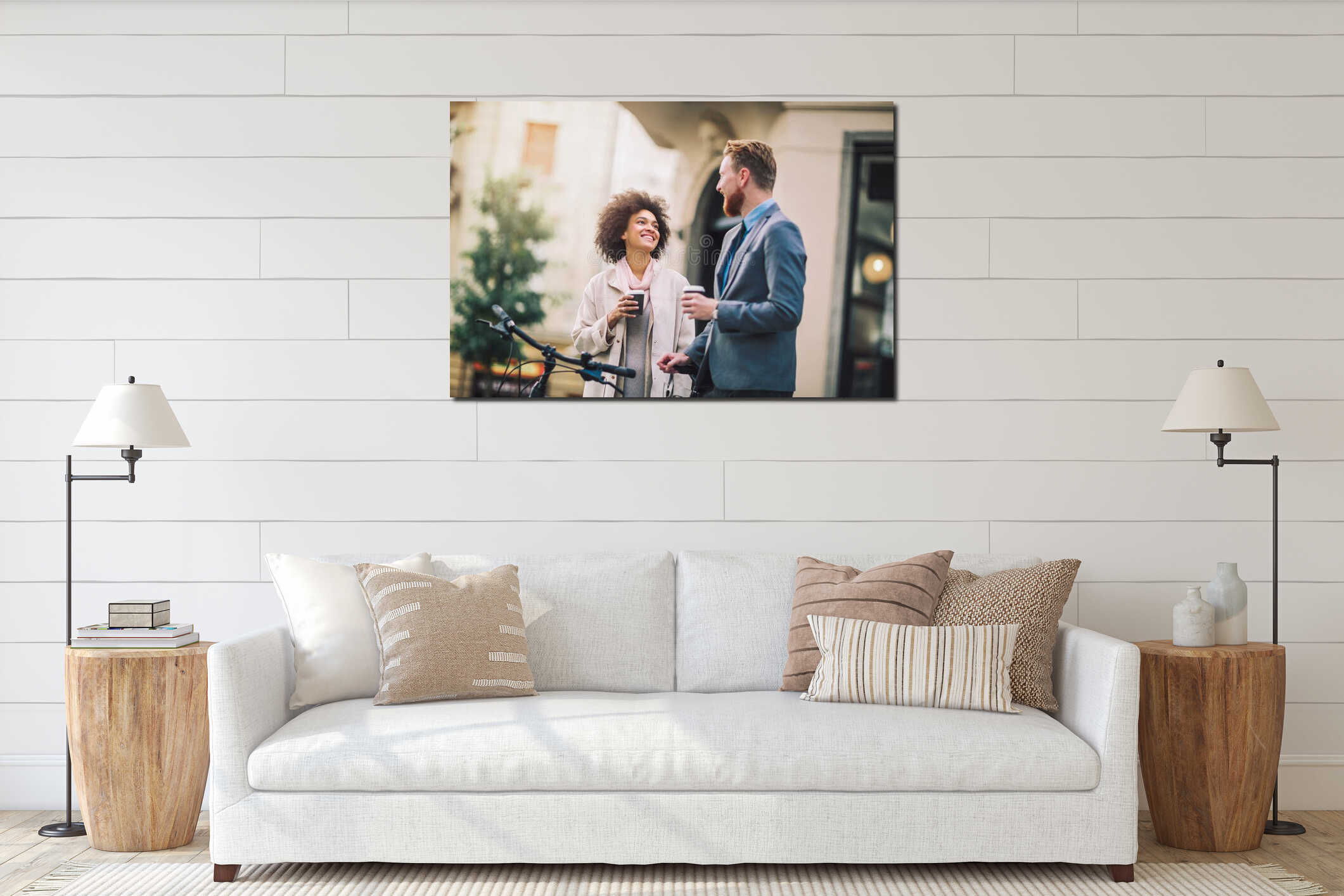 Canvas hanging interior mockup