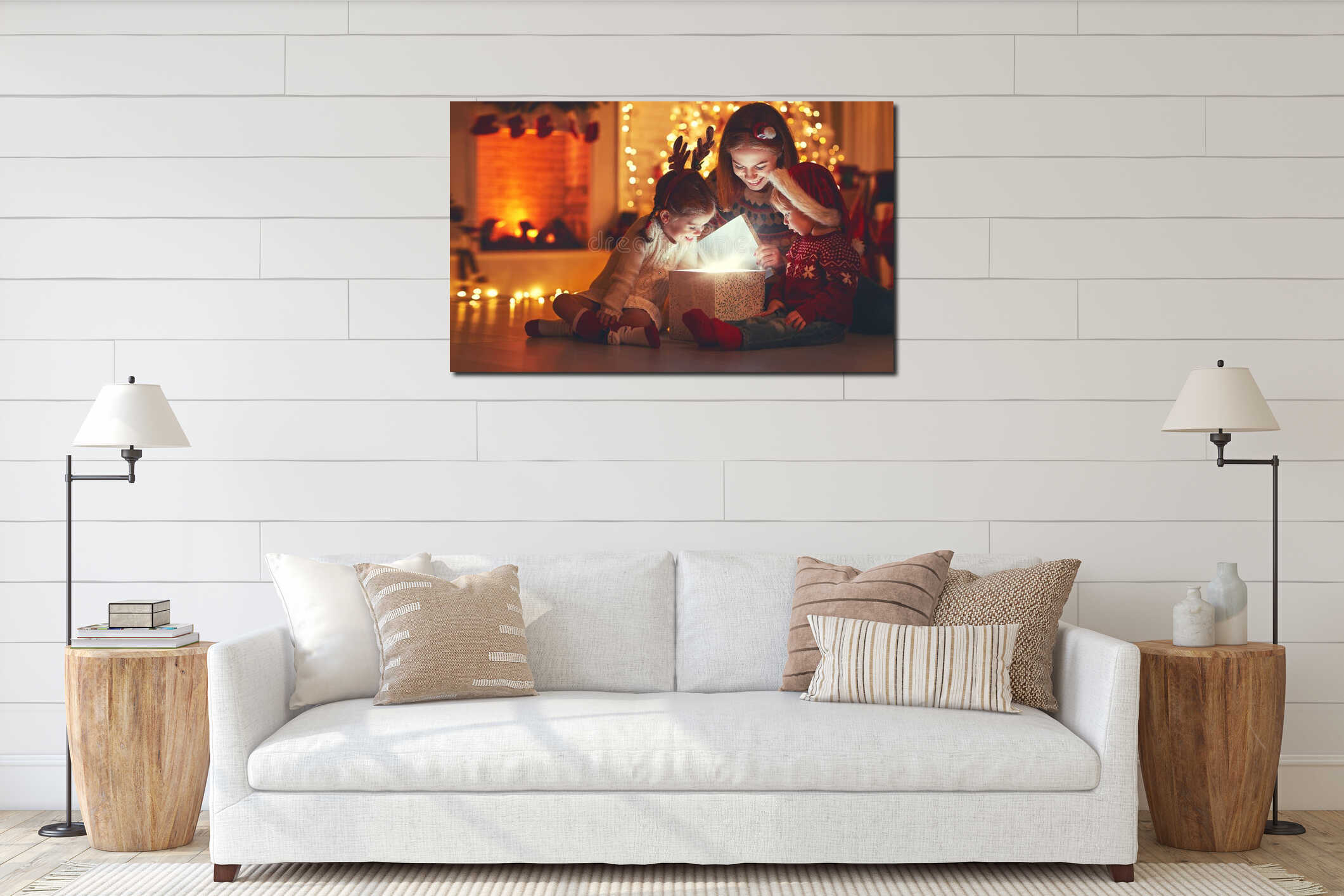 Canvas hanging interior mockup