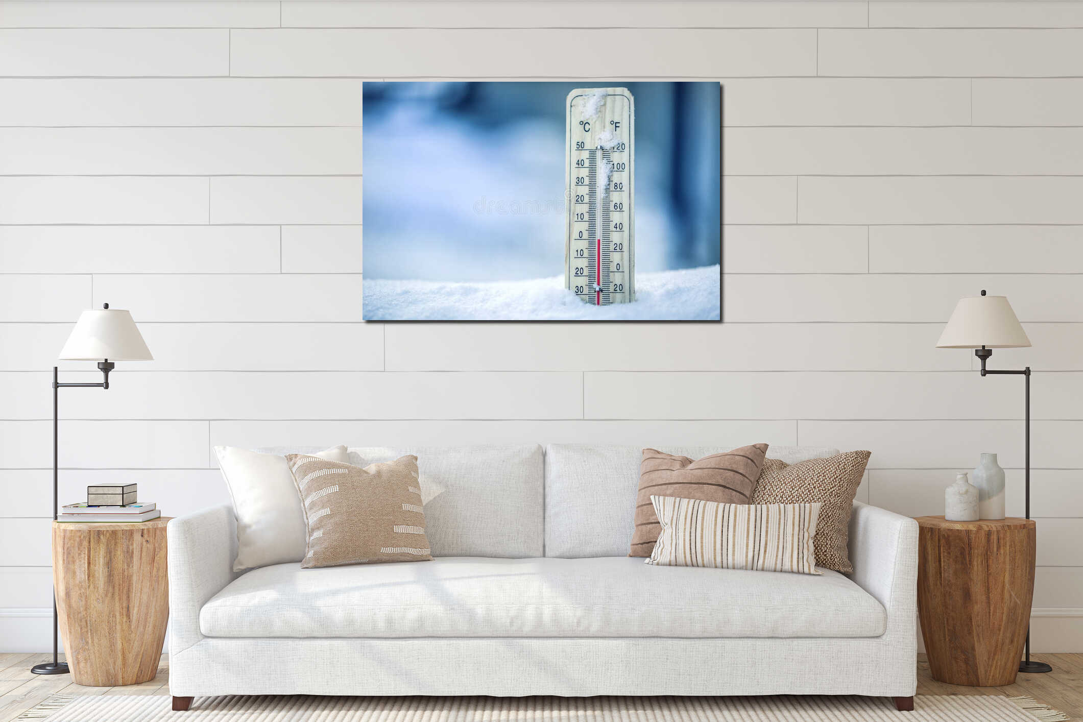 Canvas hanging interior mockup