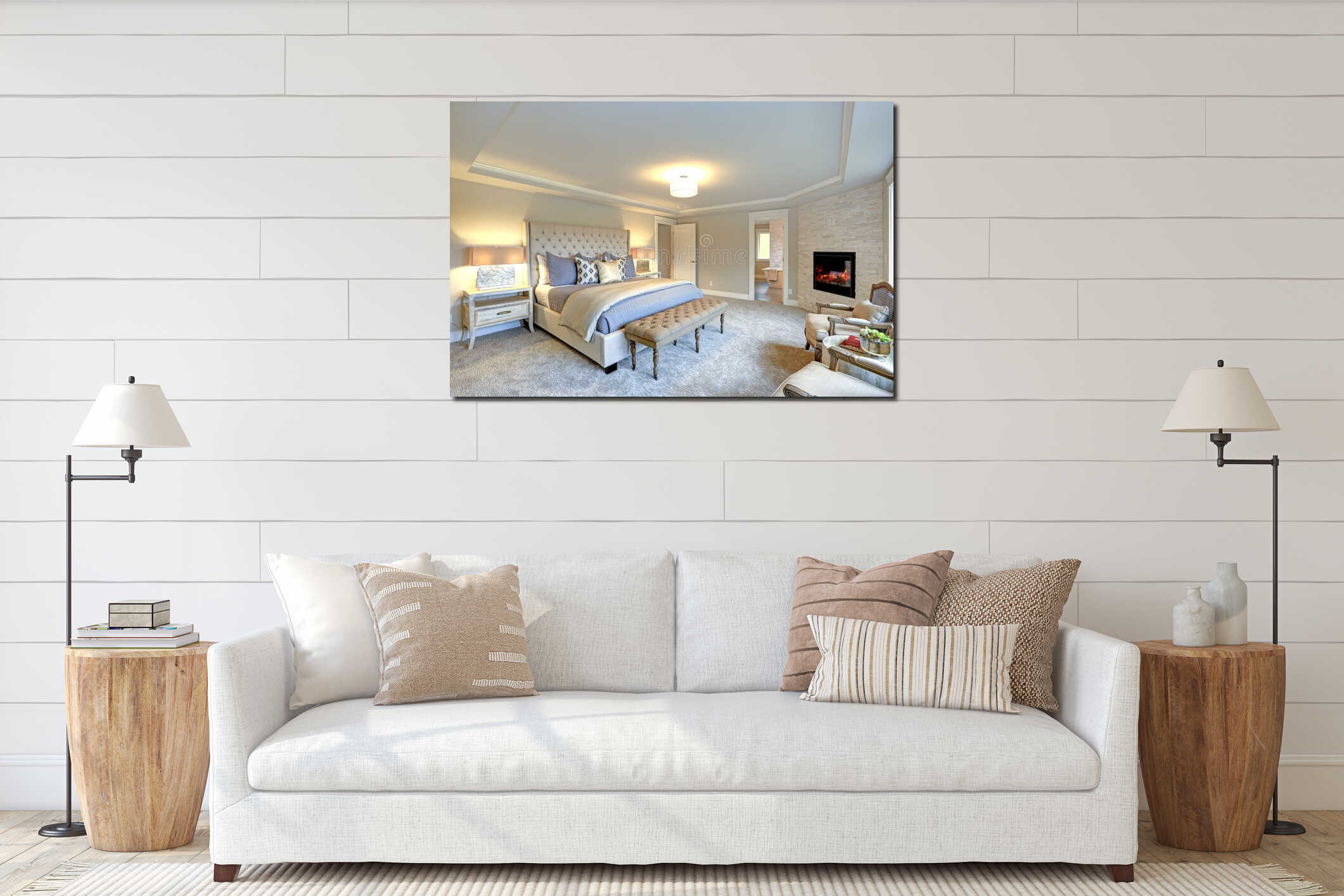 Canvas hanging interior mockup