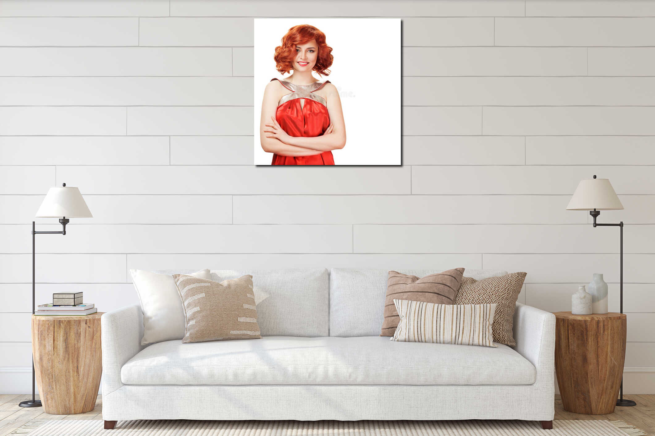 Canvas hanging interior mockup