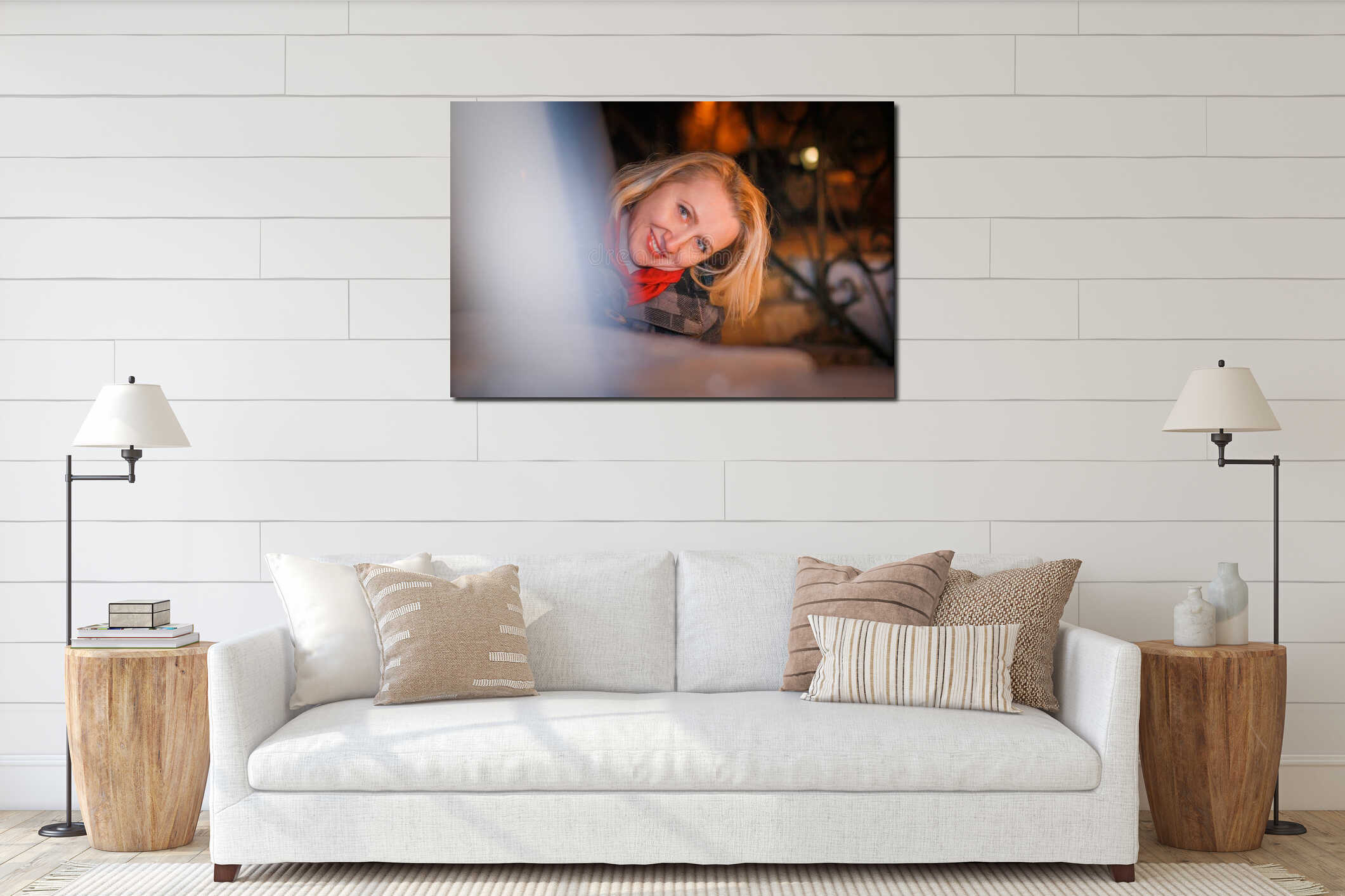 Canvas hanging interior mockup