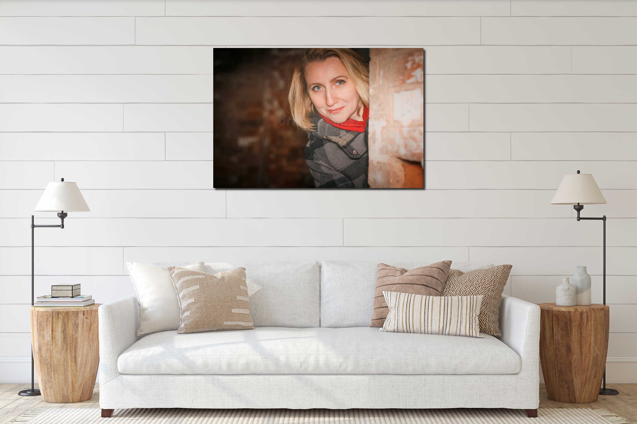 Canvas hanging interior mockup