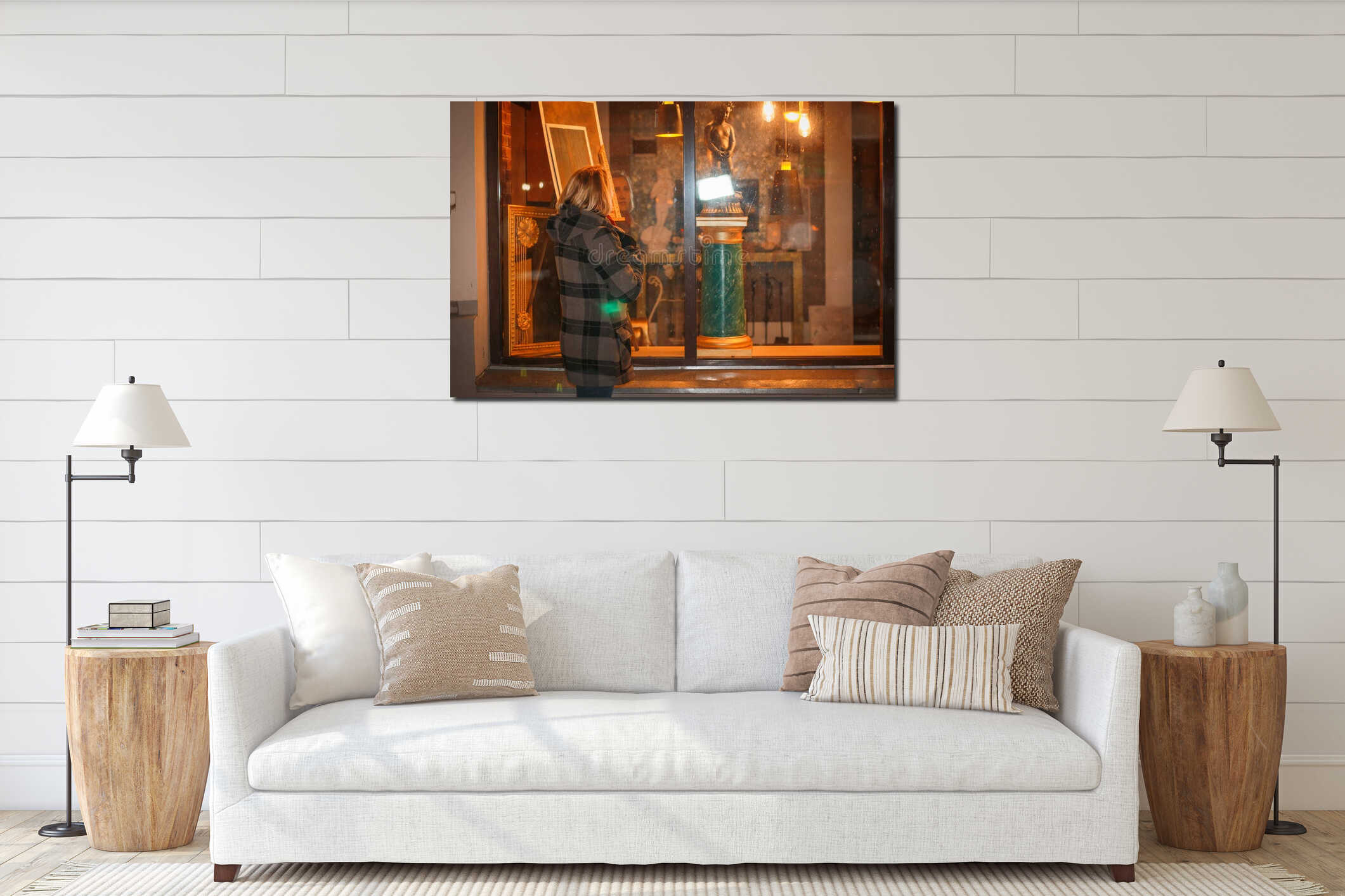 Canvas hanging interior mockup