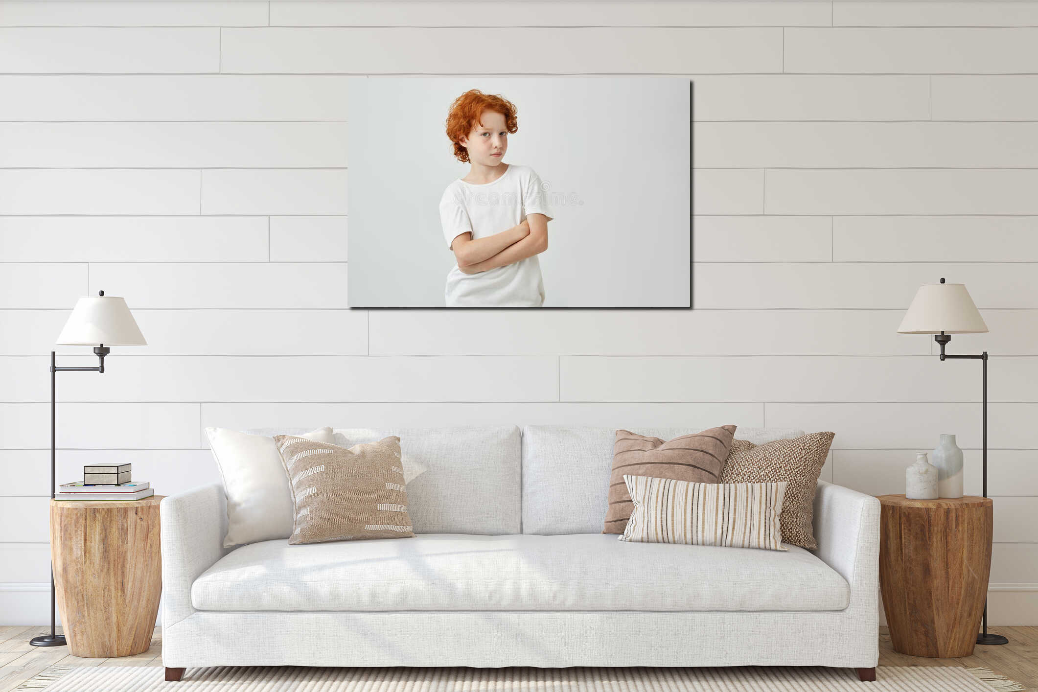 Canvas hanging interior mockup