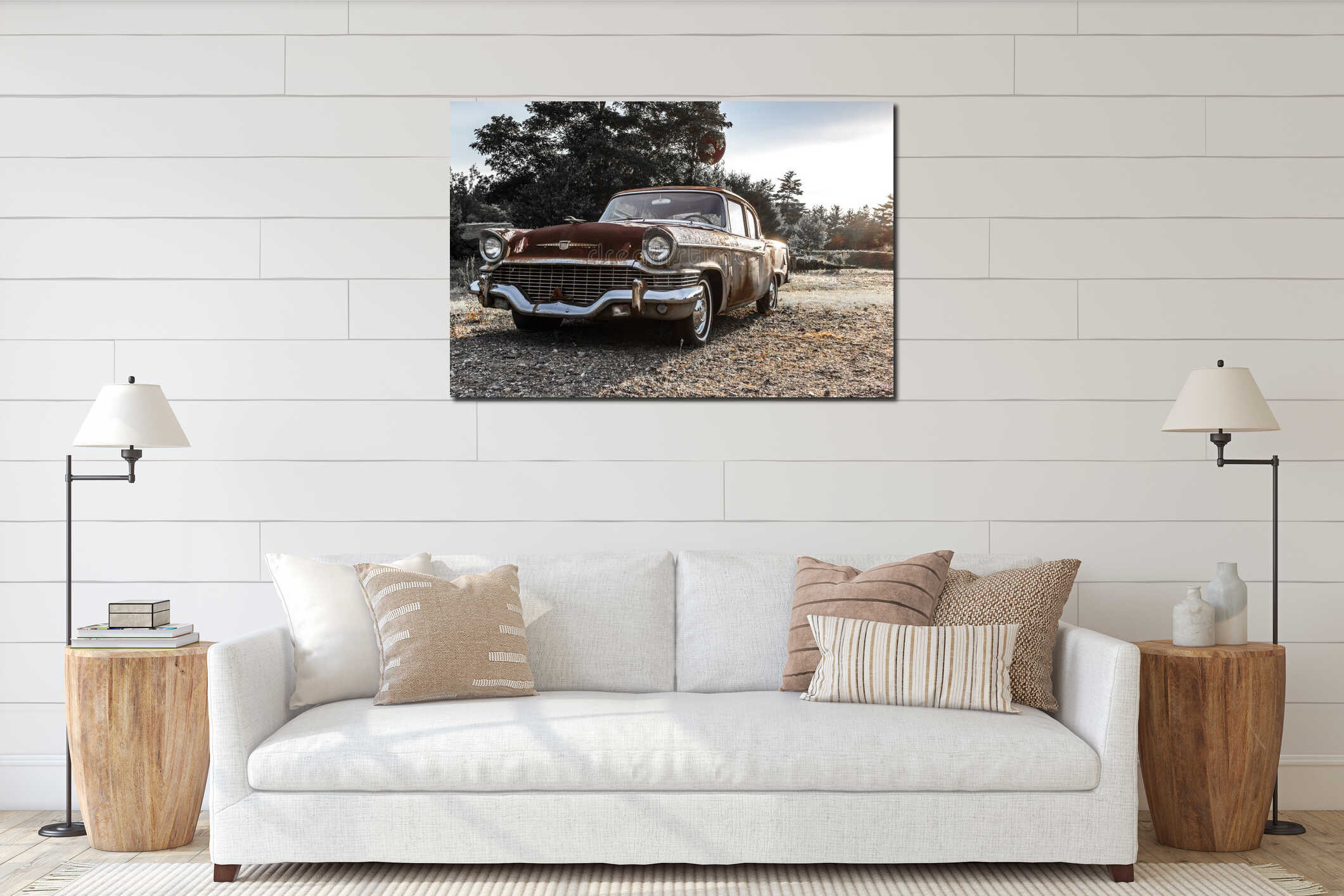 Canvas hanging interior mockup