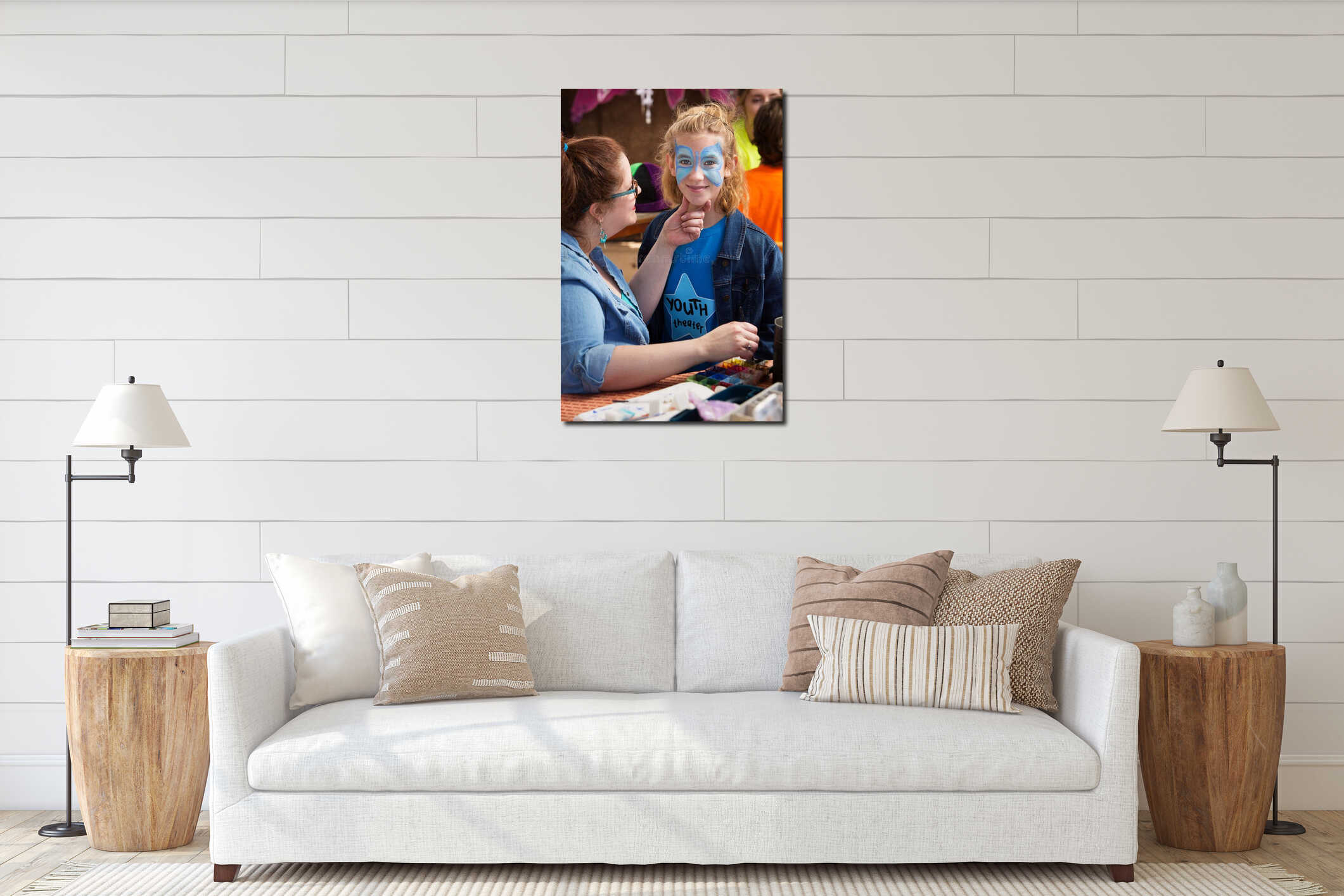 Canvas hanging interior mockup