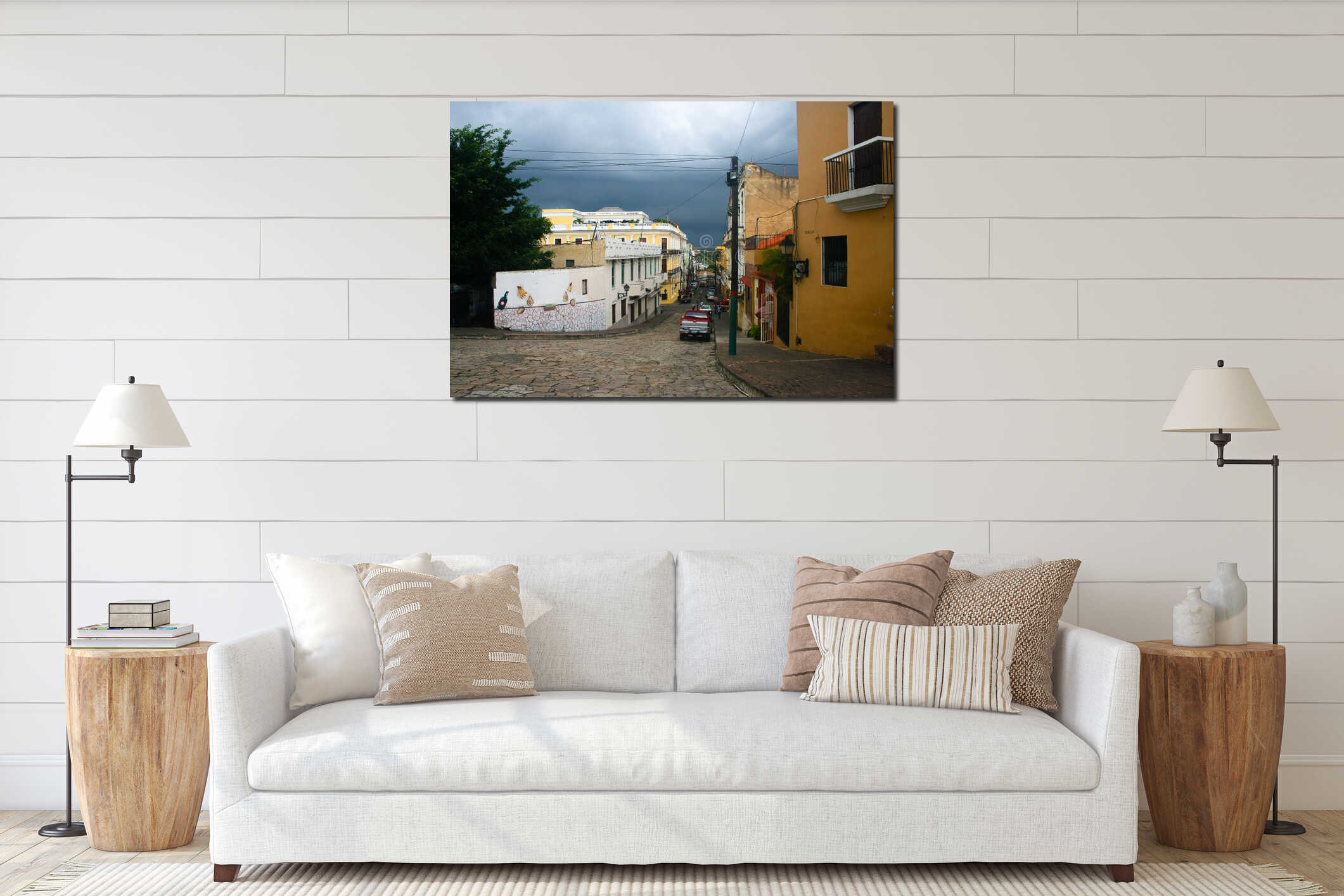 Canvas hanging interior mockup