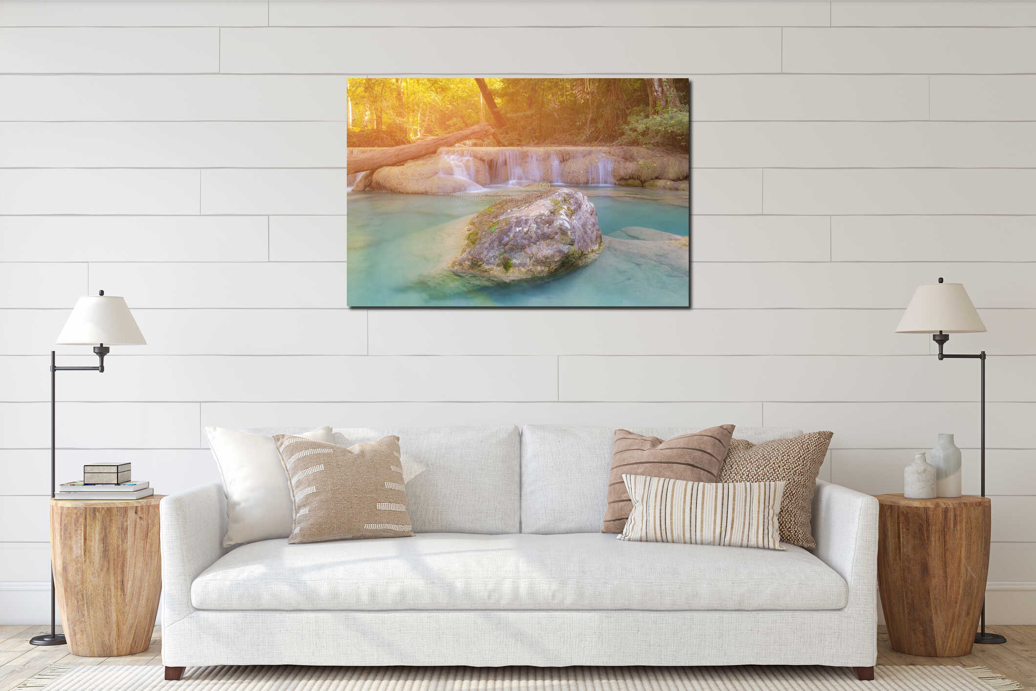 Canvas hanging interior mockup