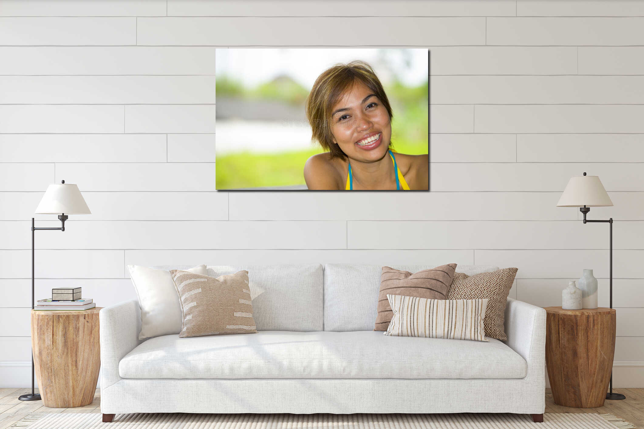 Canvas hanging interior mockup