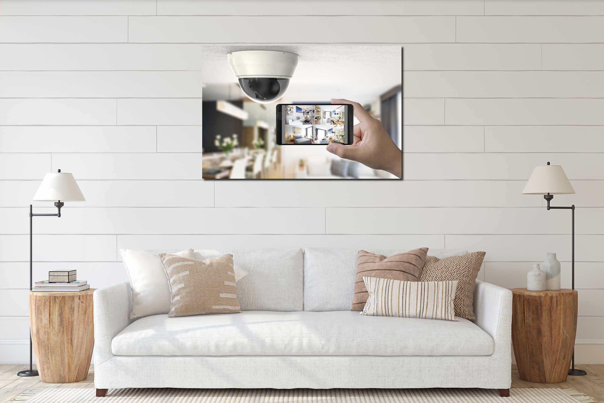Canvas hanging interior mockup