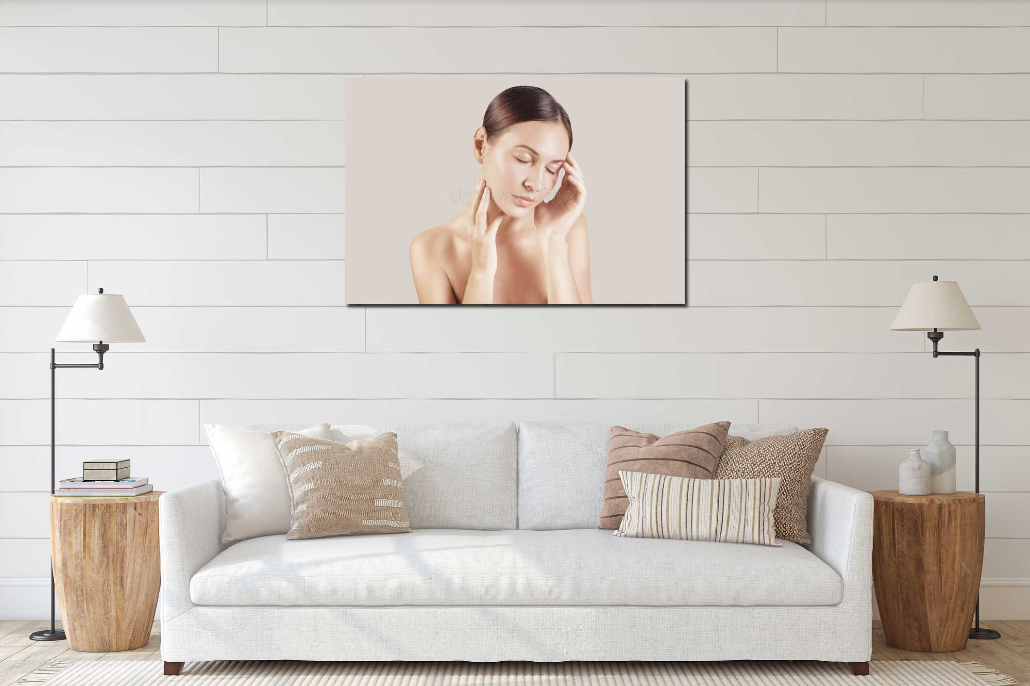 Canvas hanging interior mockup