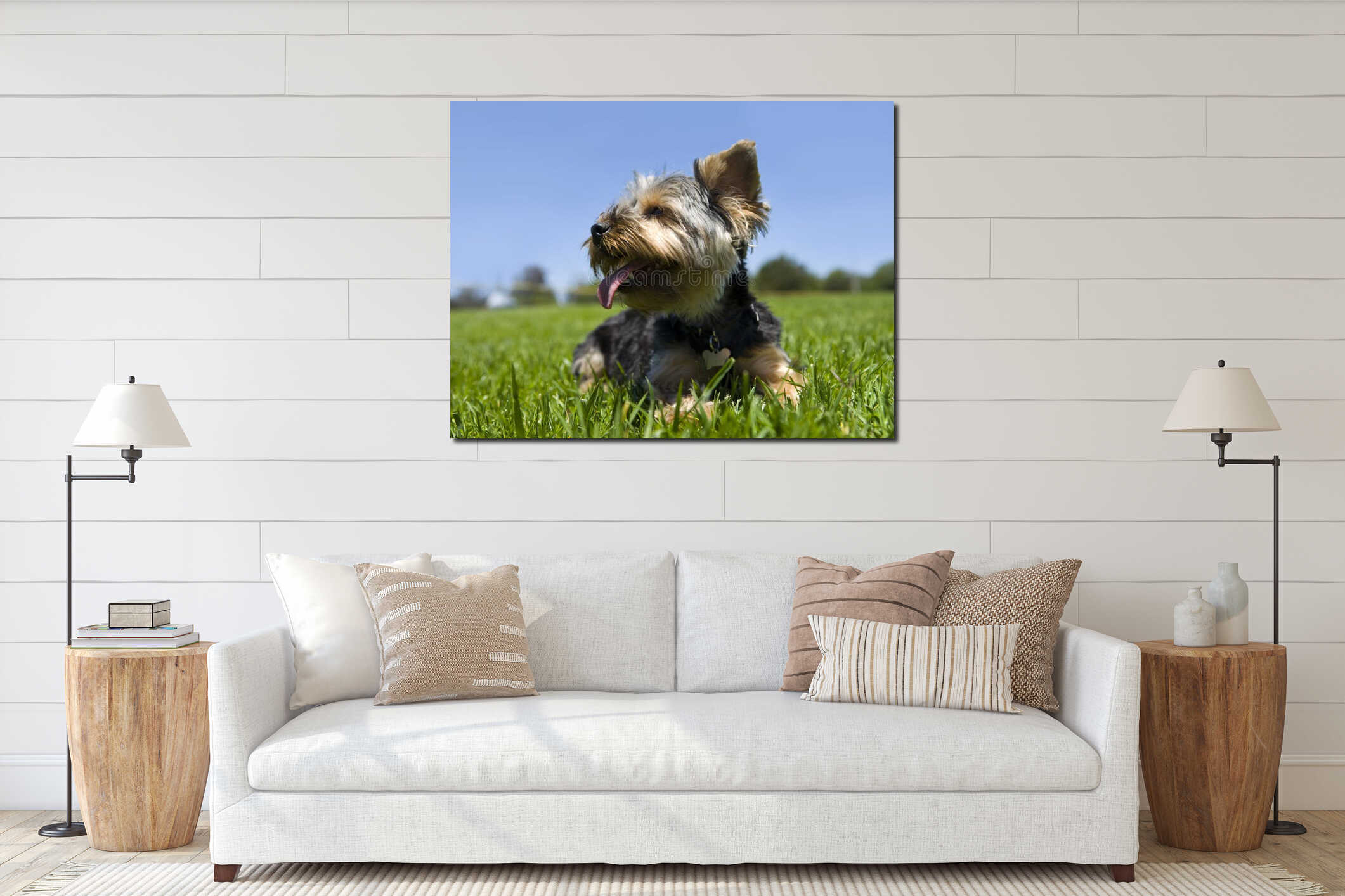 Canvas hanging interior mockup