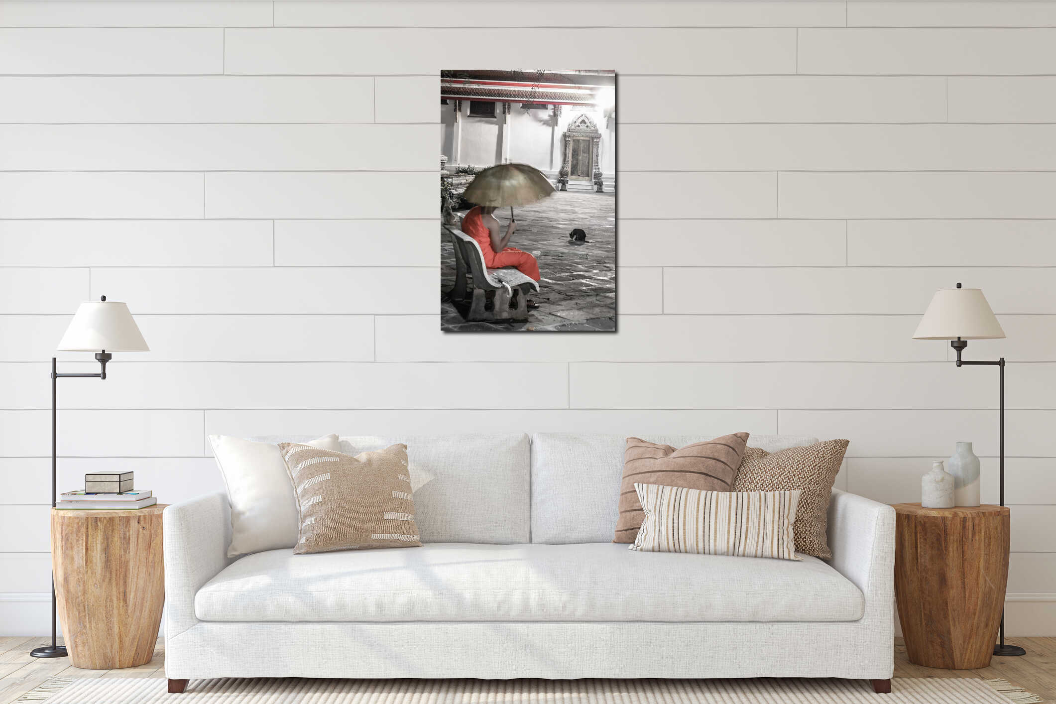 Canvas hanging interior mockup