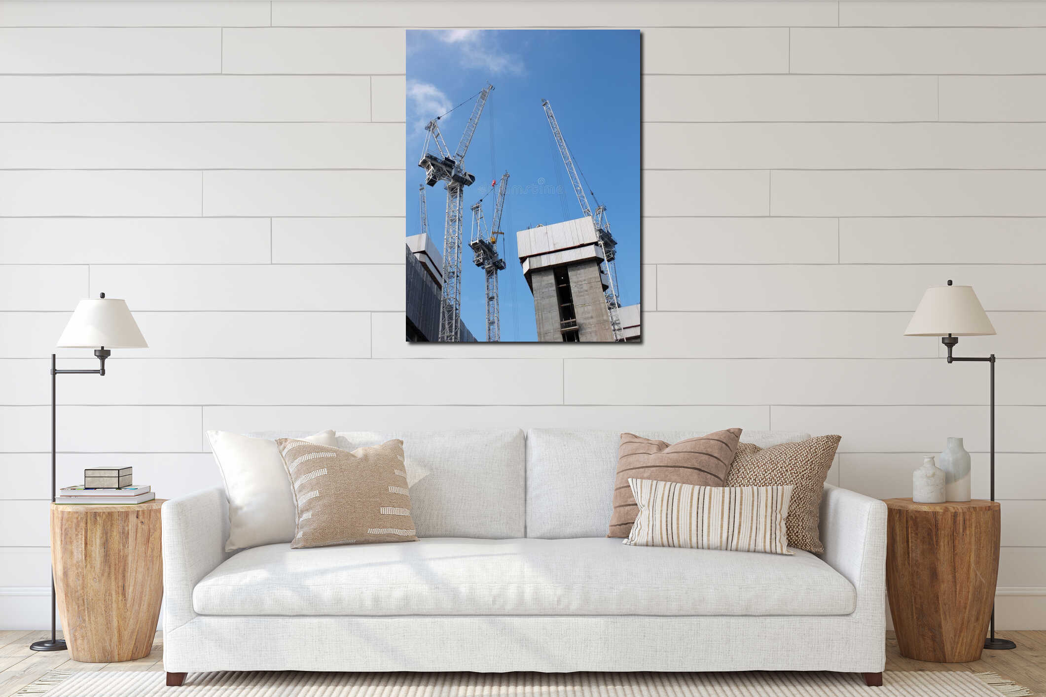 Canvas hanging interior mockup