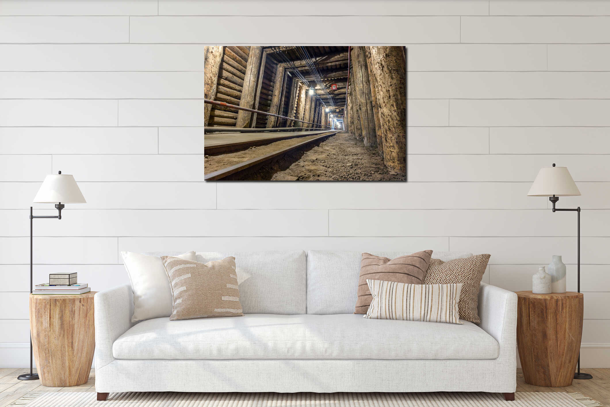 Canvas hanging interior mockup