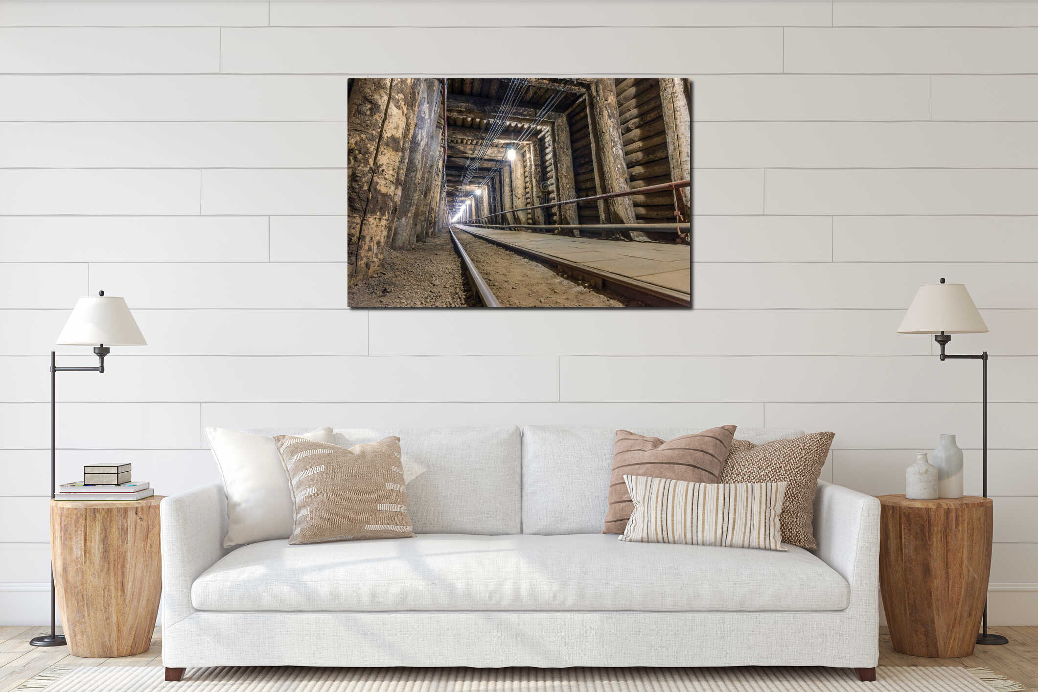 Canvas hanging interior mockup