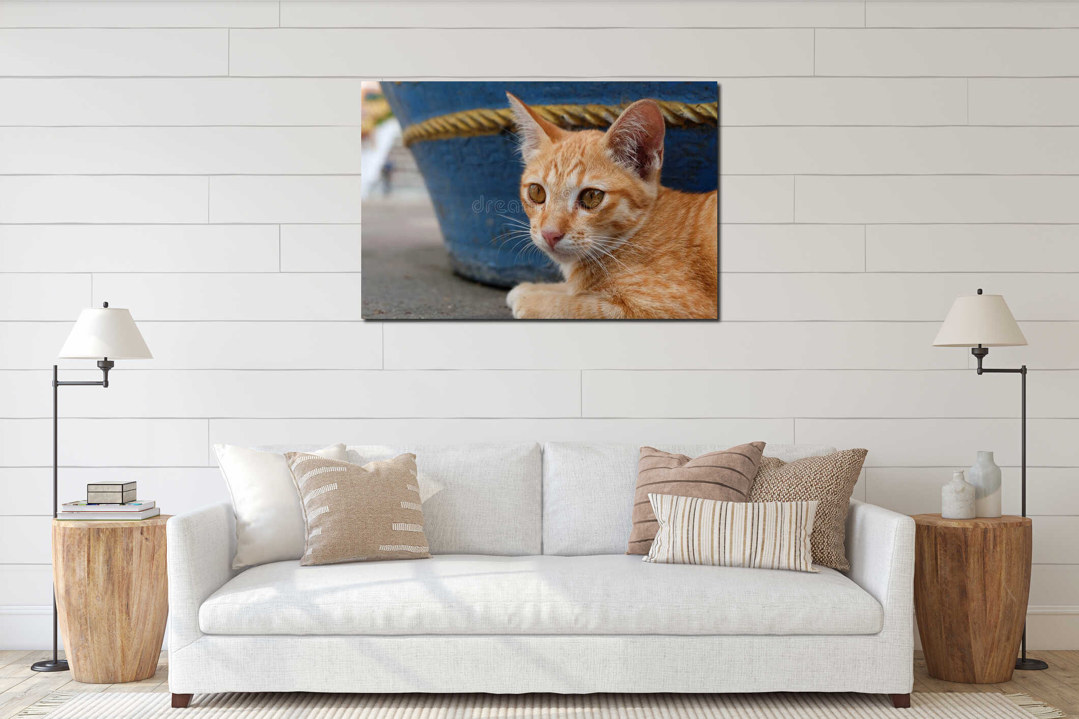 Canvas hanging interior mockup