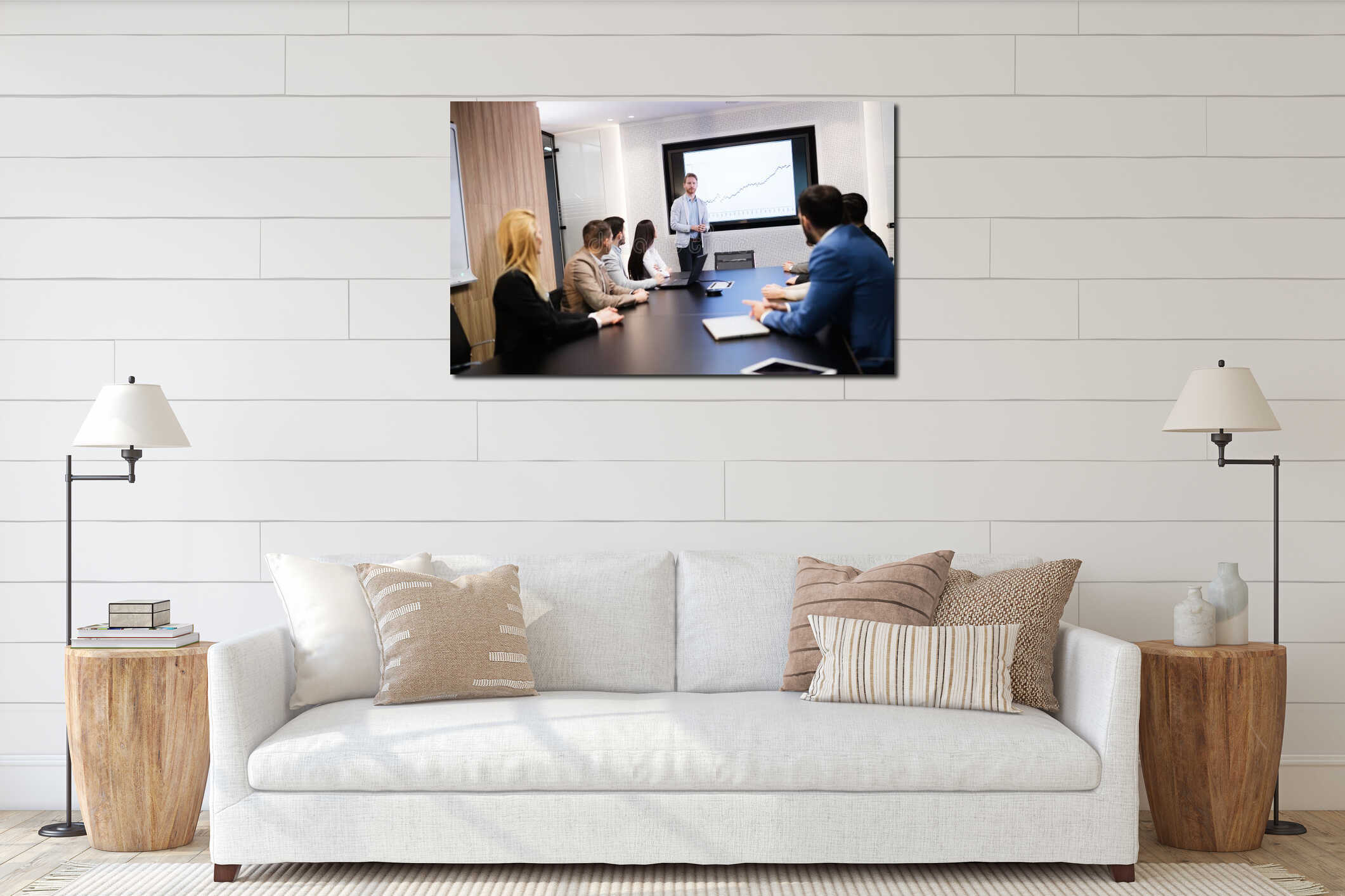 Canvas hanging interior mockup