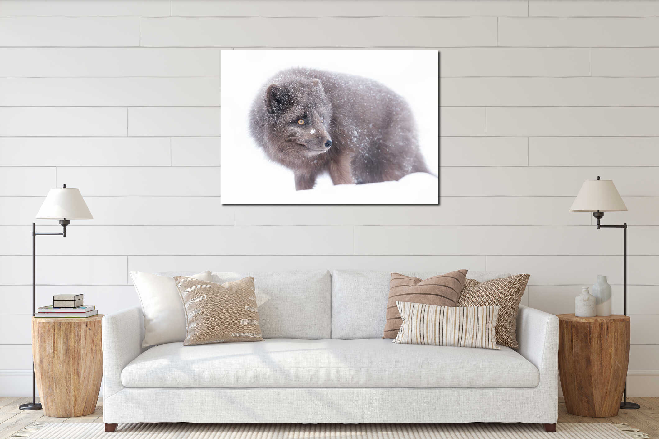 Canvas hanging interior mockup