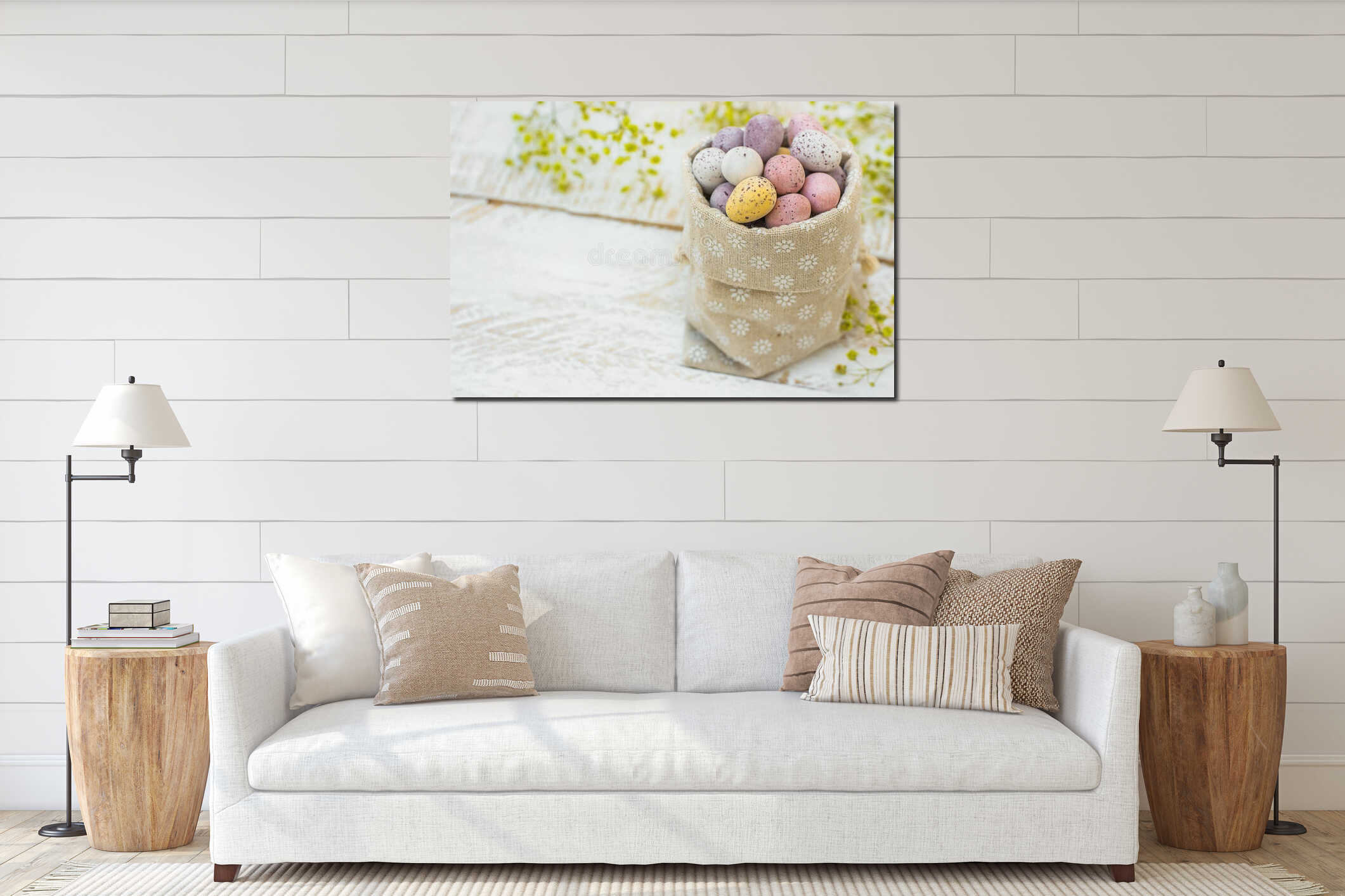 Canvas hanging interior mockup