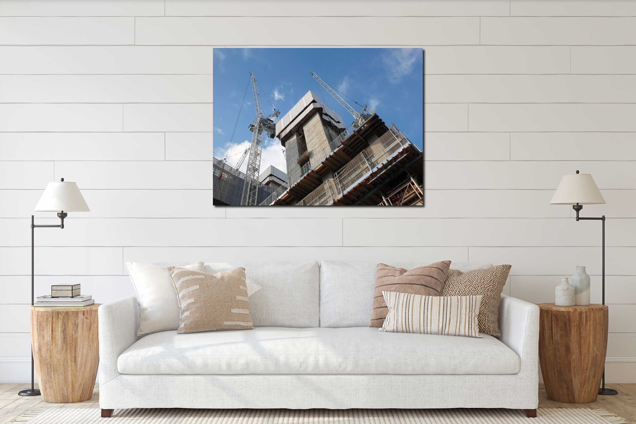 Canvas hanging interior mockup